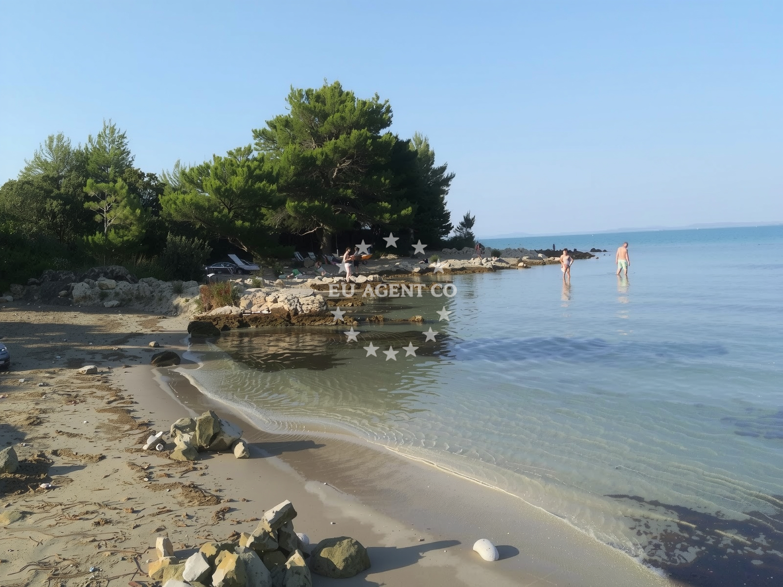 Sheltered anchorage on Vir Island, North Dalmatia, Croatia with clear waters and nearby coastline