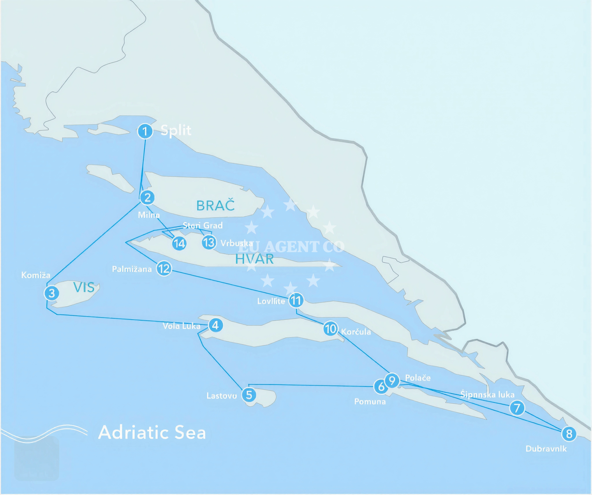 Anchorage in Vodice, North Dalmatia, Croatia with seaweed and stone seabed