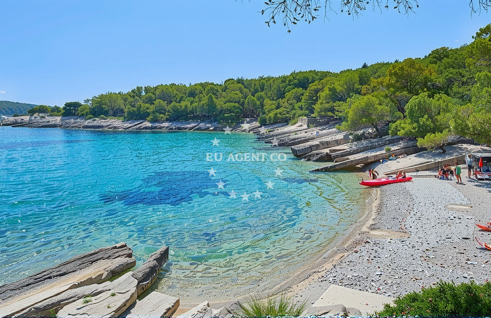 Coastal view near anchorage in Žirje on the island Žirje, Croatia