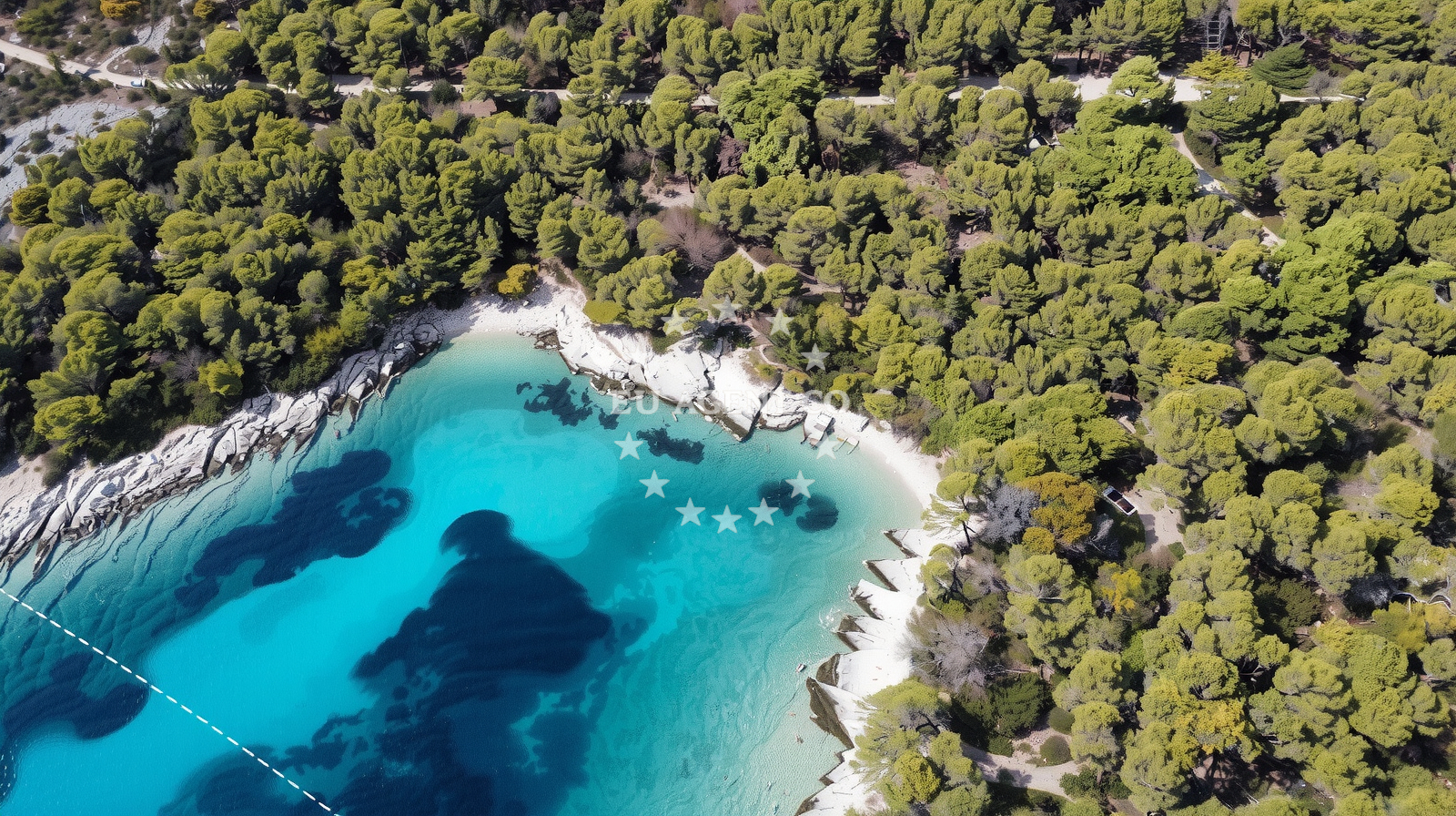 Coastal view near anchorage in Žirje on the island Žirje, Croatia