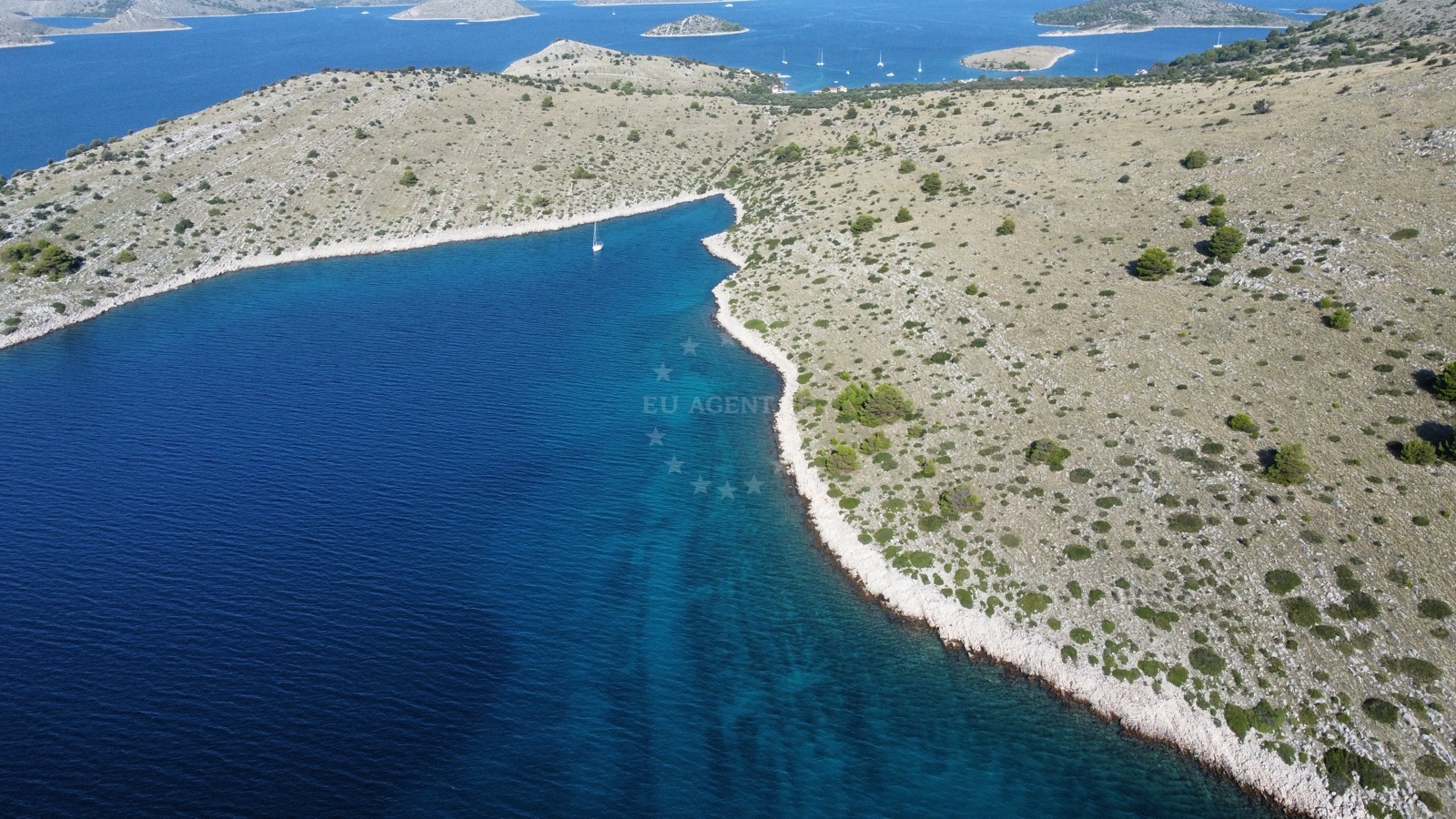 Anchorage on Žut Island, North Dalmatia, Croatia with clear waters and natural surroundings