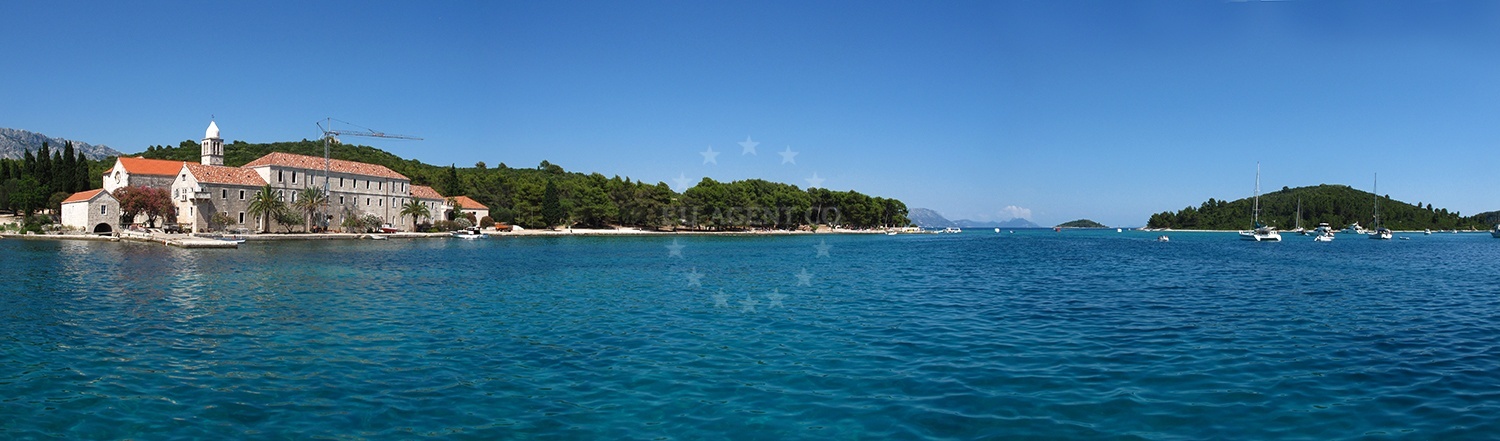 Anchorage on Badija Island, South Dalmatia, Croatia with sandy seabed