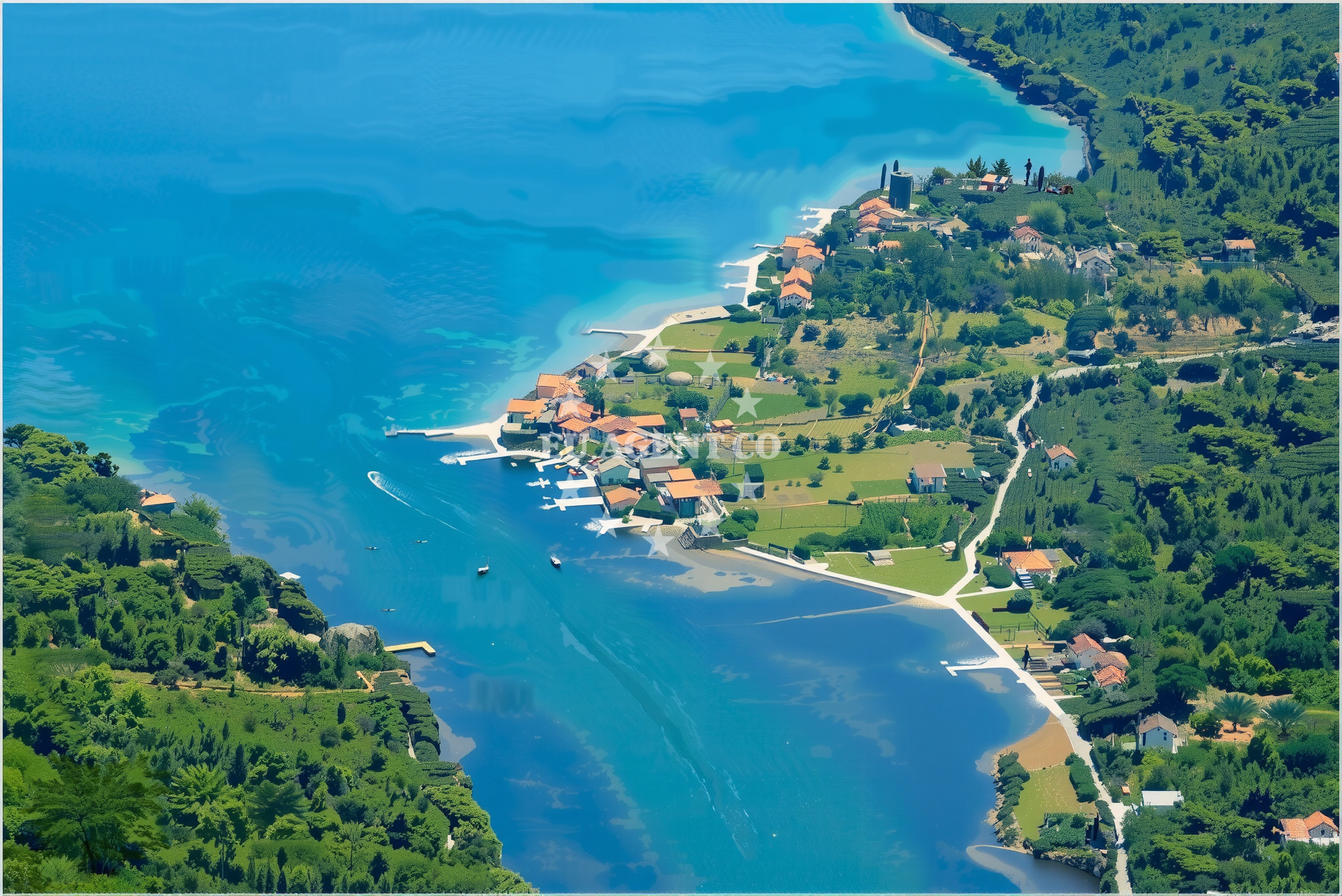 Broce Anchorage in South Dalmatia, Croatia with calm waters and scenic cliffs