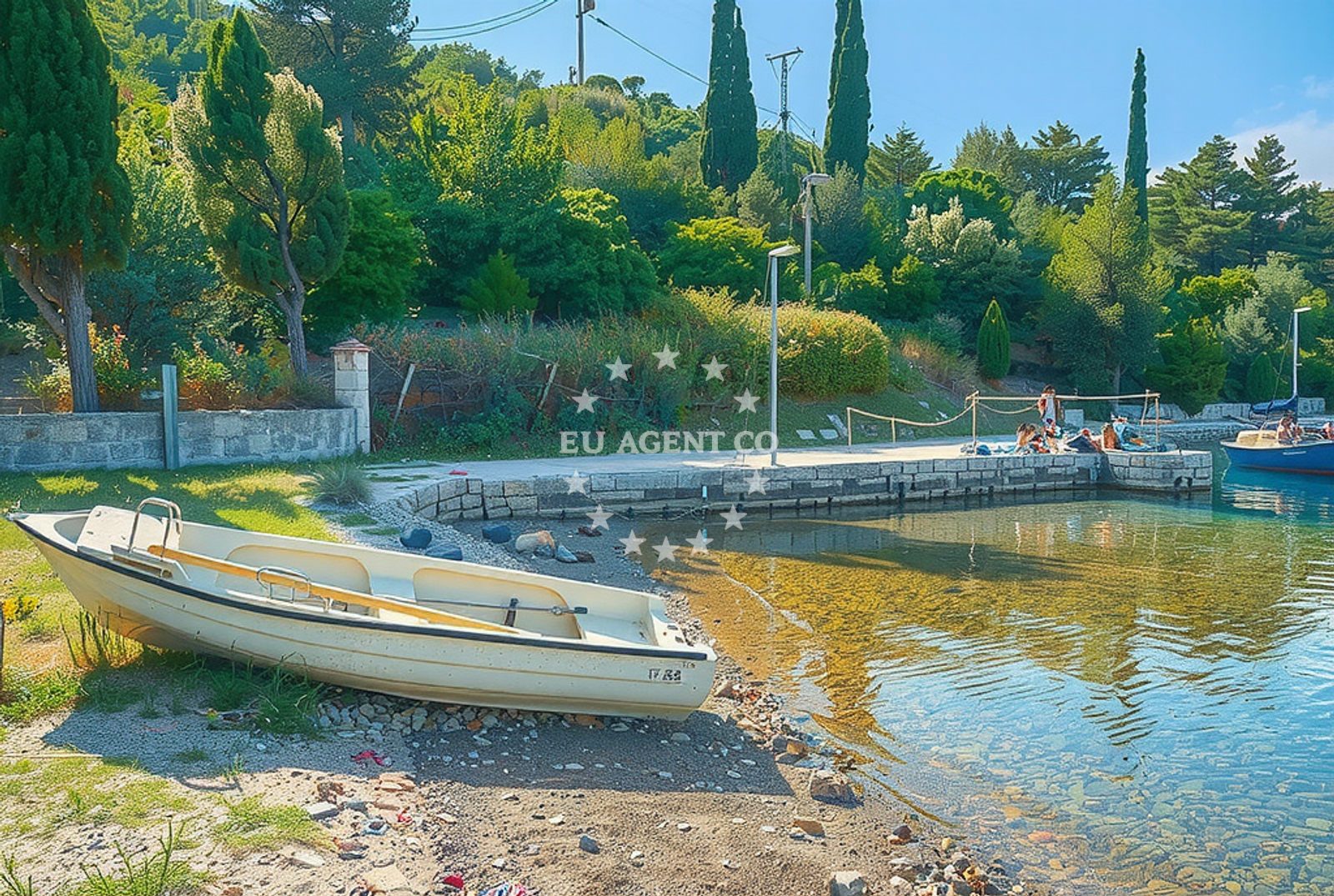 Priježba Beach near Broce Anchorage, offering clear waters and sunbathing spots.