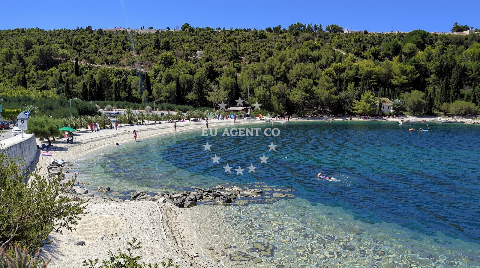 Duba Beach, South Dalmatia, Croatia with clear waters and rocky coastline