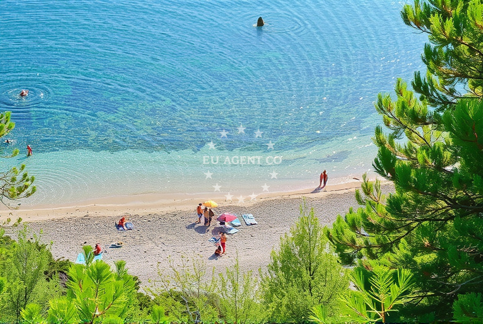 Shoreline near the anchorage with access to Čajkovići Beaches