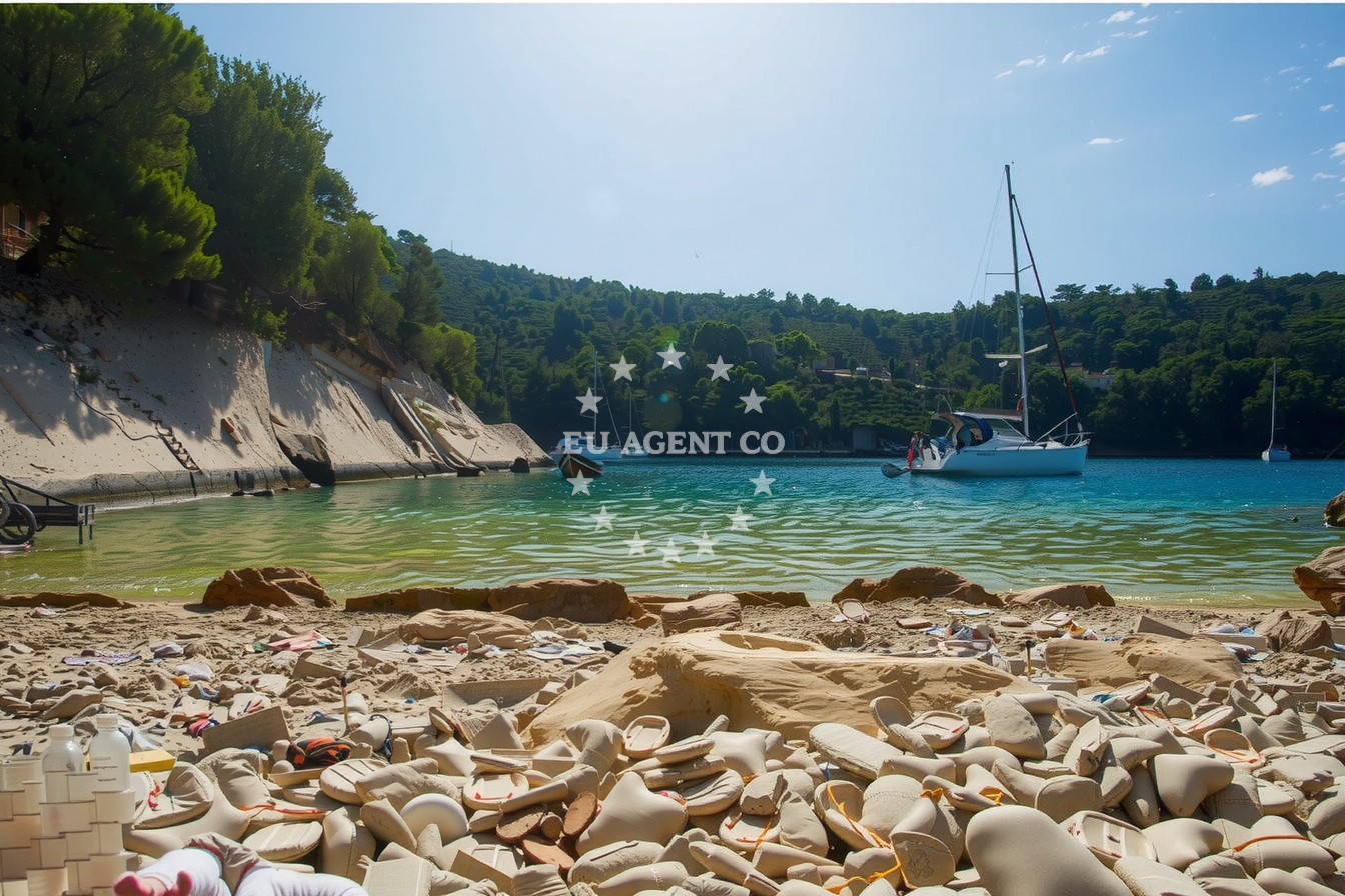 Yacht anchored at Donja, Kopiste Island, Croatia