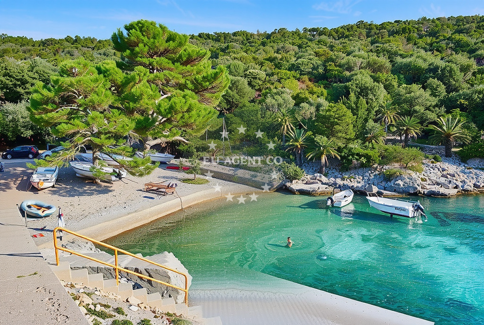 Yachts anchored near Rasohatica Beach on Korcula Island