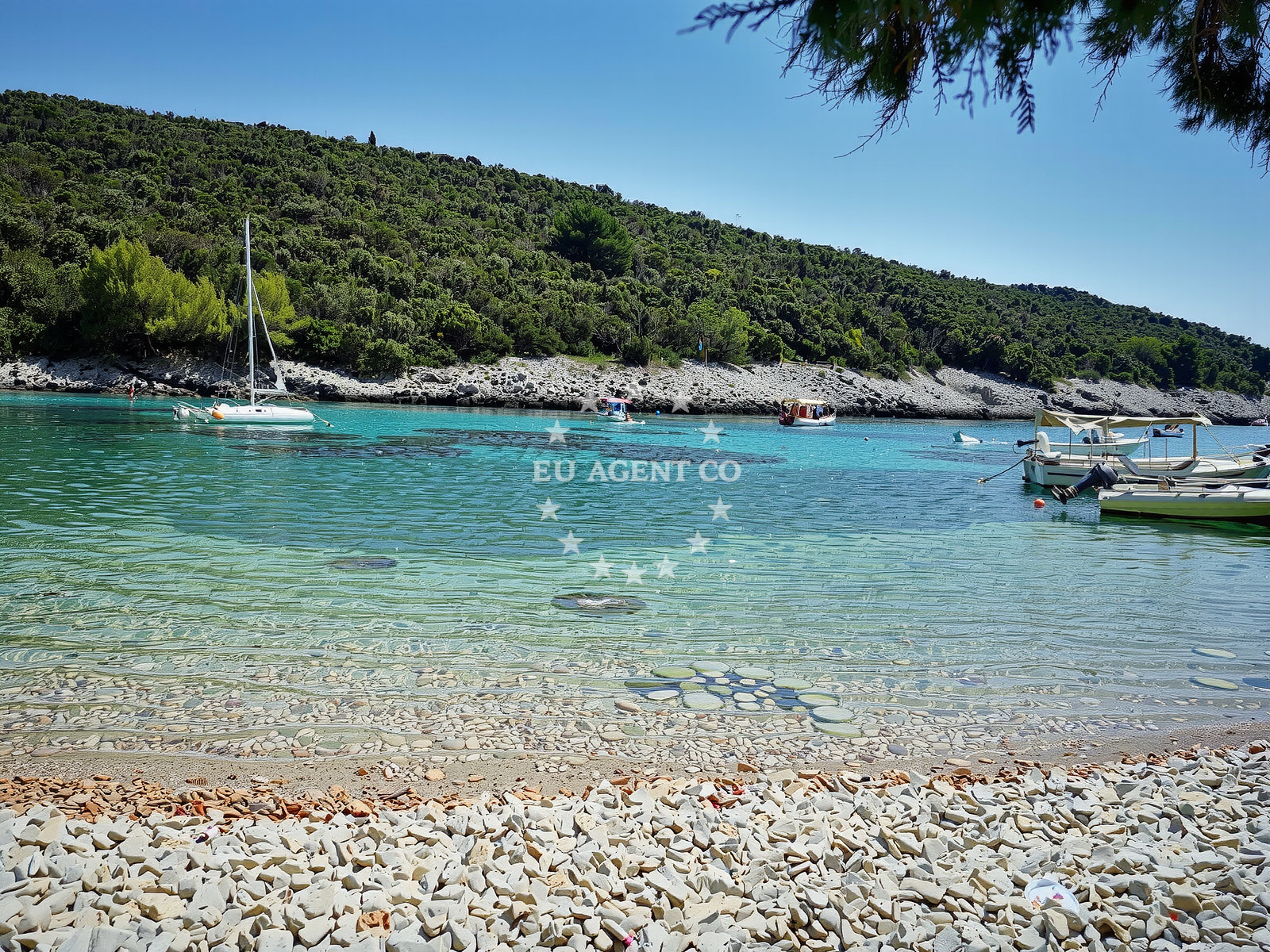 View of Marina Lumbarda from Korcula Island anchorage
