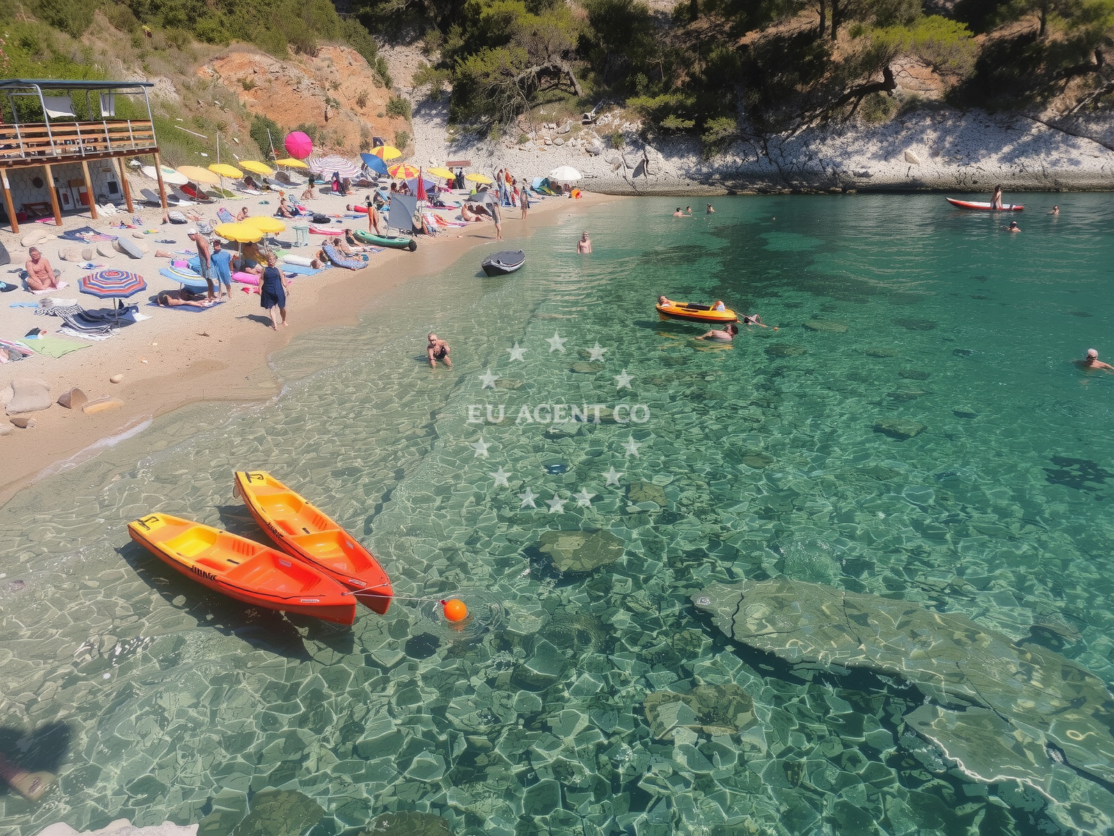 Bacva Beach on Korcula Island, Croatia with clear waters and nearby anchorage