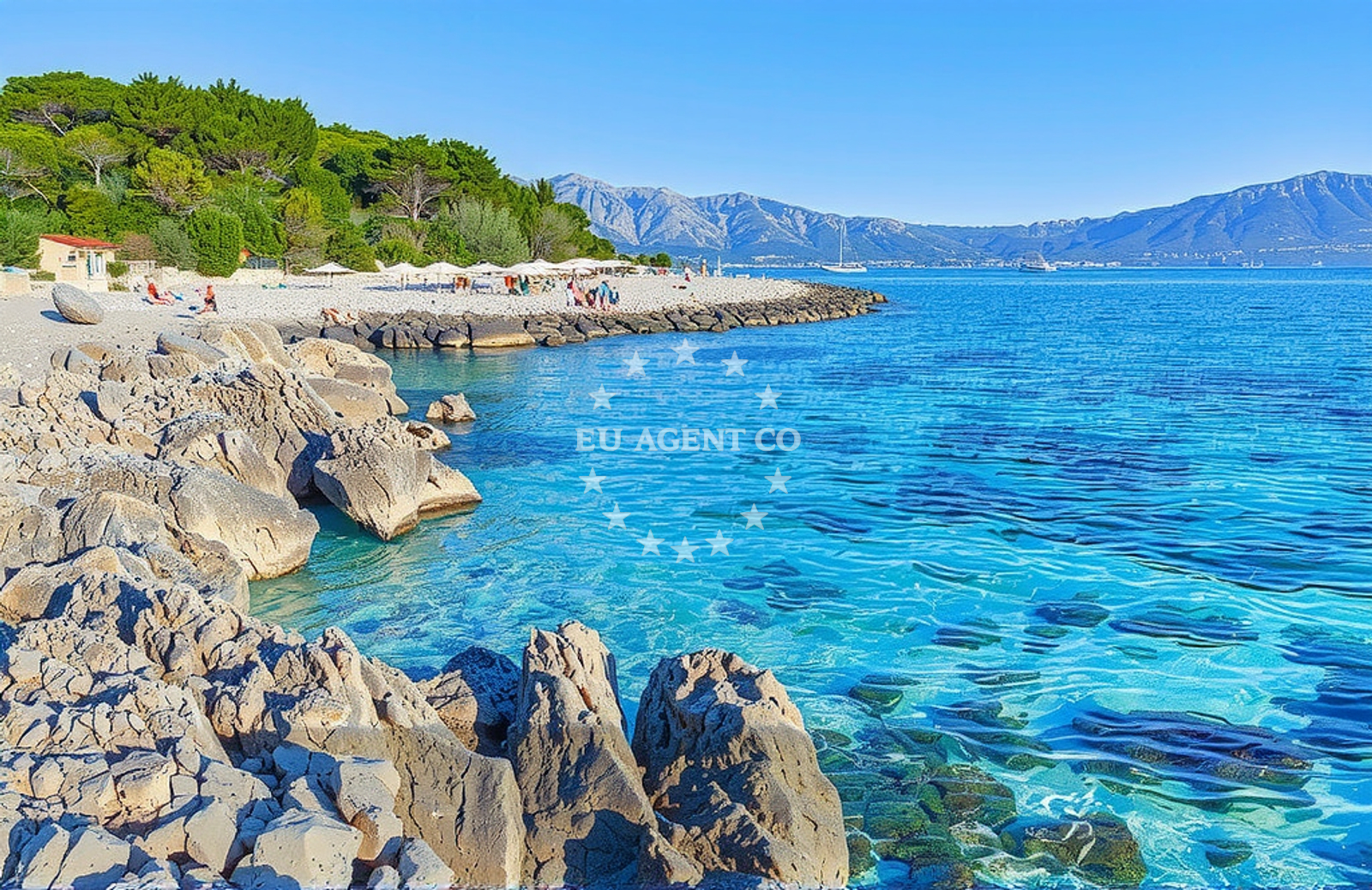 Anchorage near Przina village on Korcula Island, Croatia