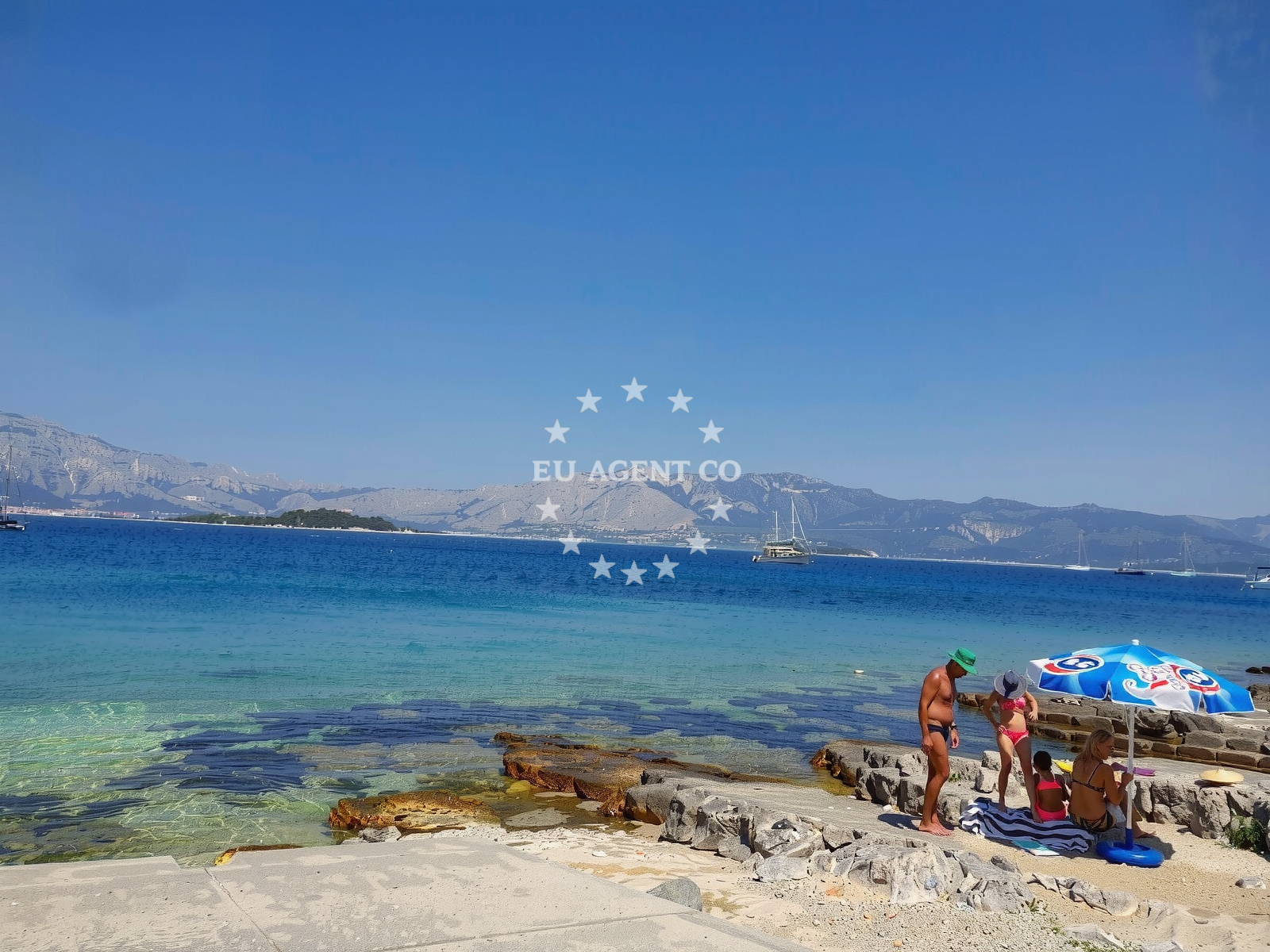 Przina village overlooking the Adriatic Sea on Korcula Island