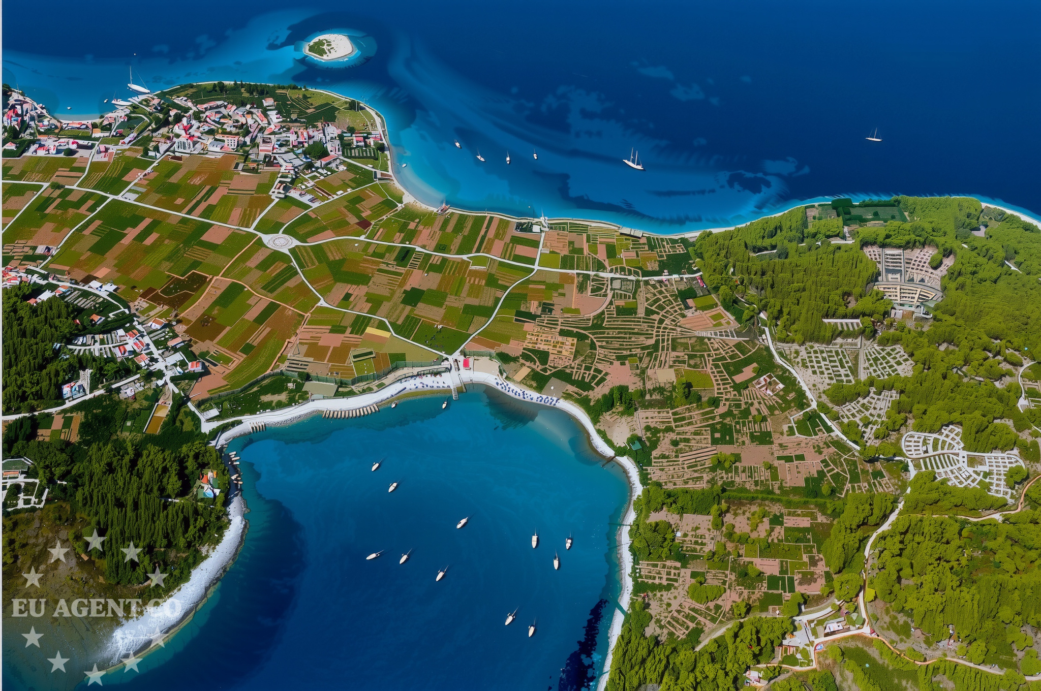 Southern exposure view of Grahova Anchorage near Brna village on Korcula
