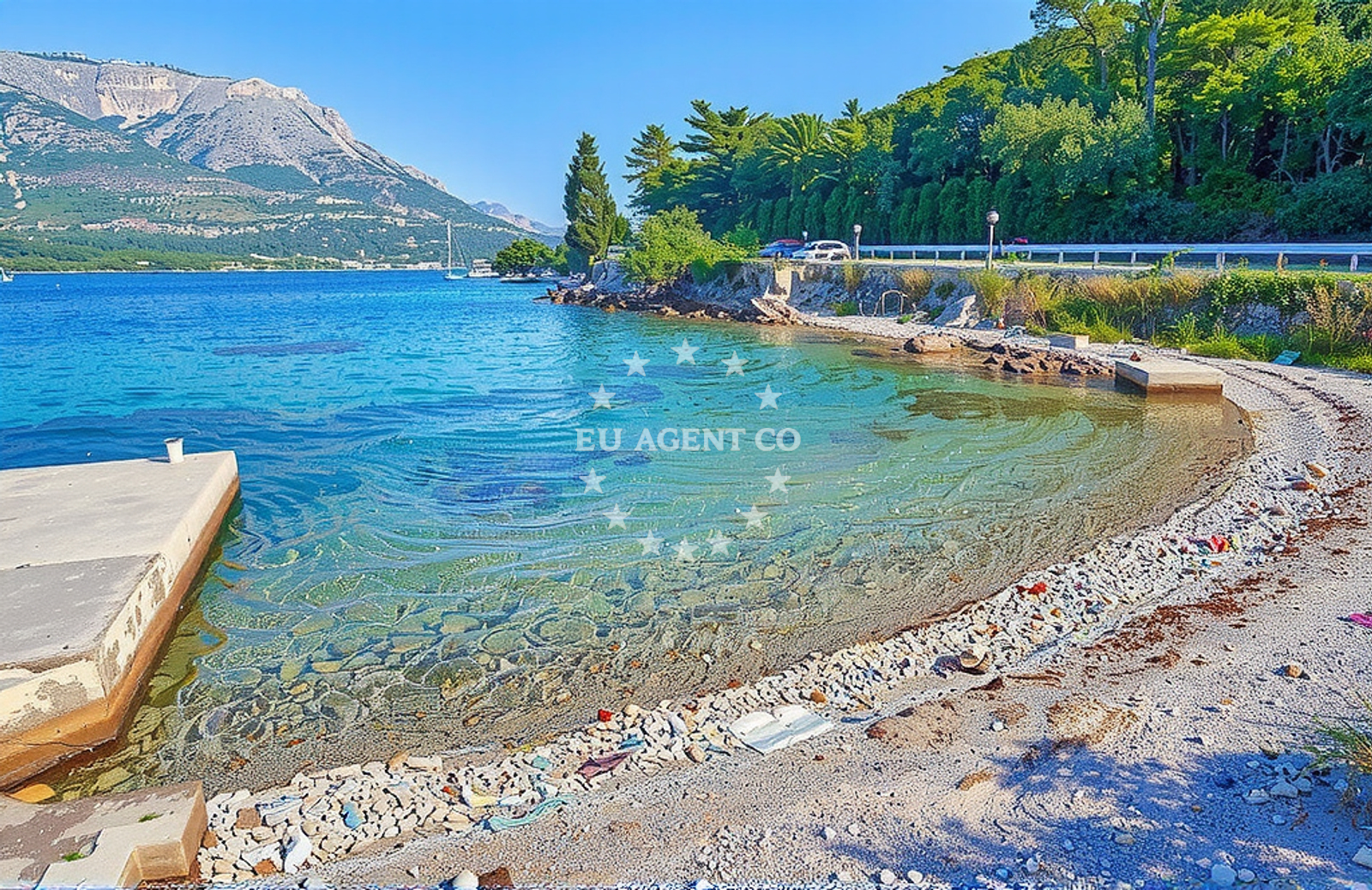 Anchorage 675C on Korcula Island, Croatia with calm waters and nearby Luka Banja