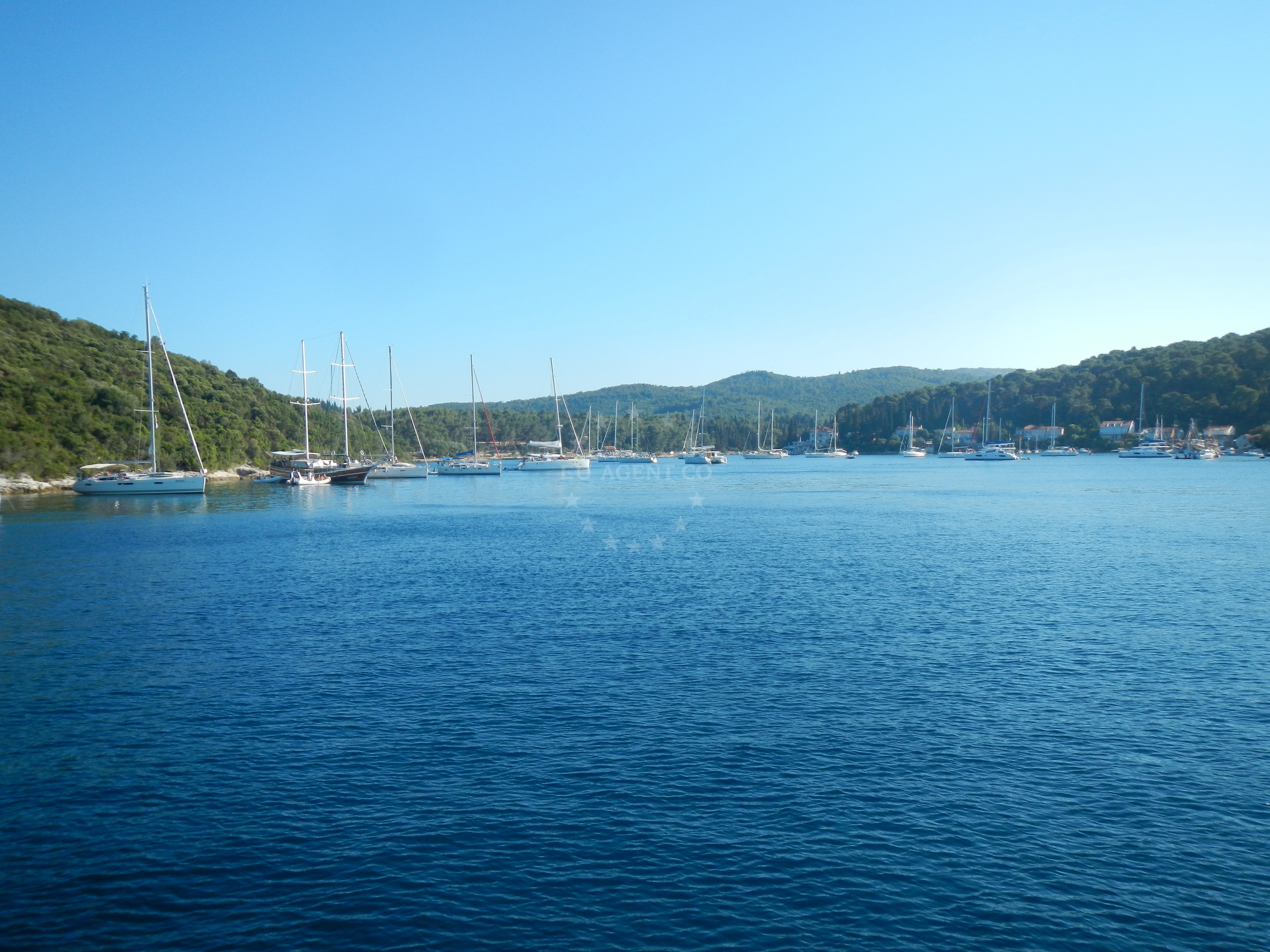 Anchorage in Korcula, South Dalmatia, Croatia with Adriatic Sea view