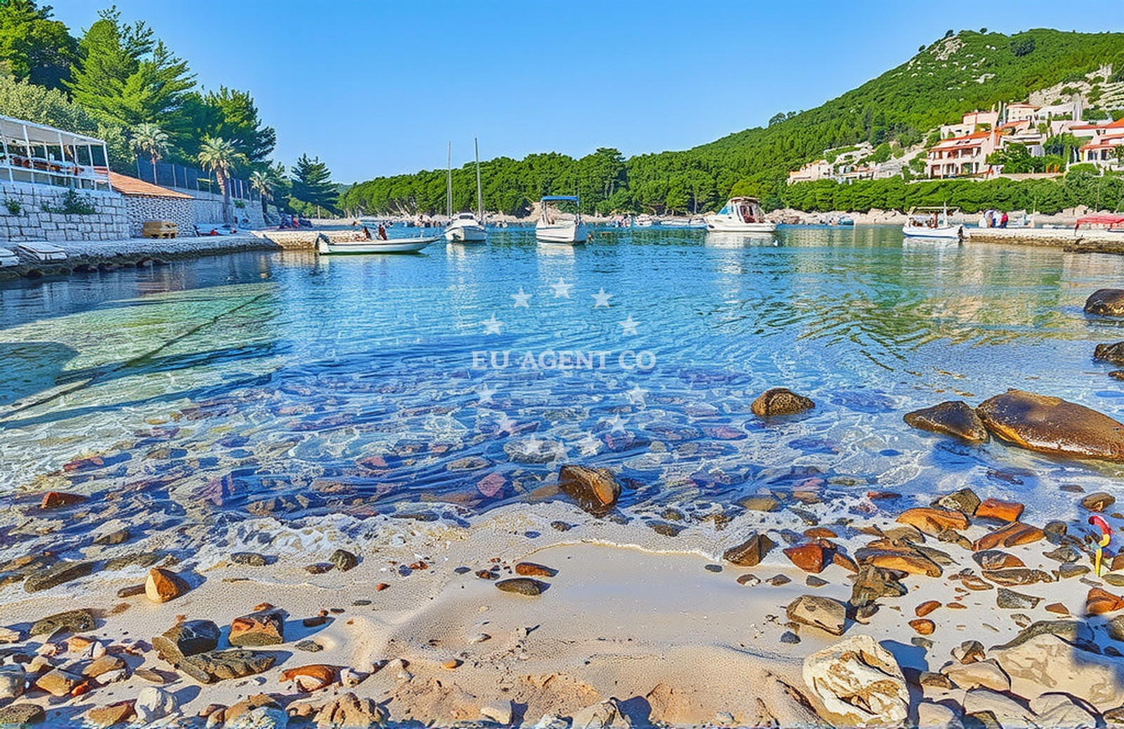 Approach and location view of Anchorage in Anchorage in Vela Luka on the island Korčula, South Dalmatia, Croatia photo 3