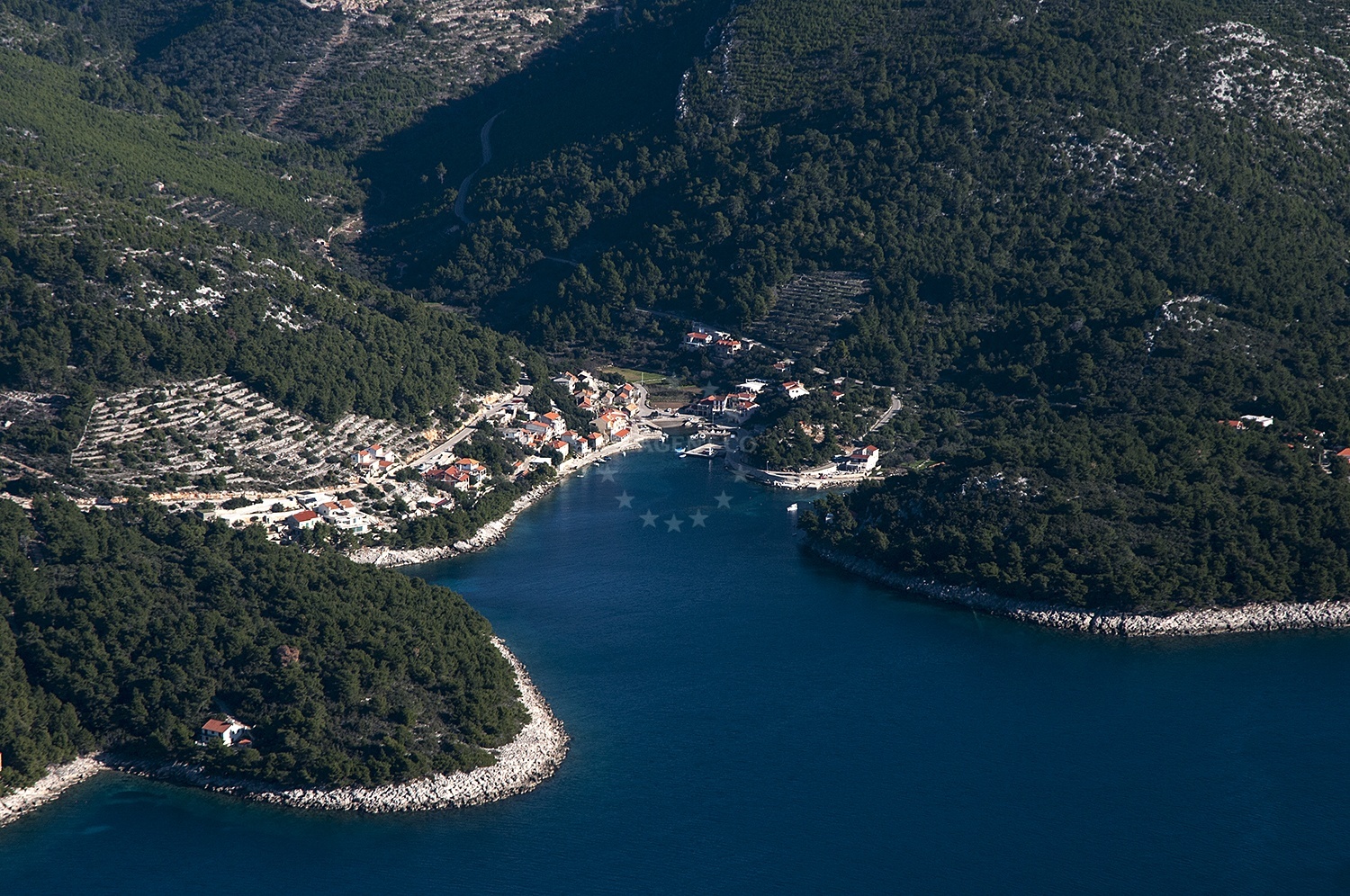 Anchorage in Vela Luka, Korcula, Croatia with Adriatic Sea views