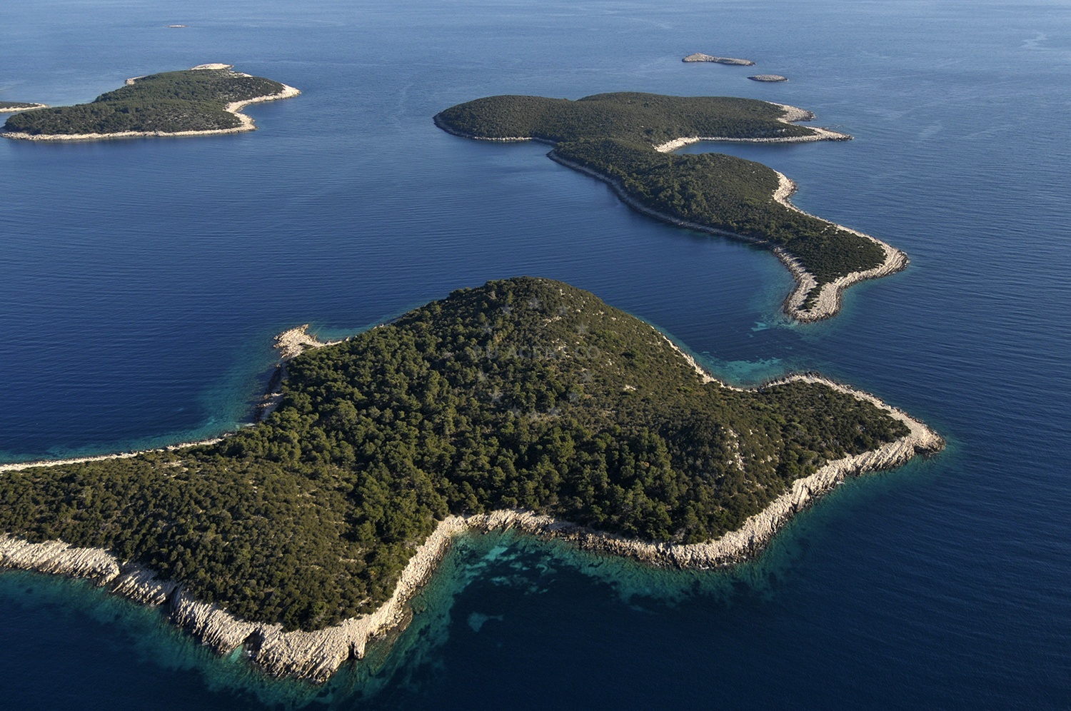 Stomorina Anchorage on the island of Lastovnjaci, Croatia, with clear waters and surrounding natural scenery.