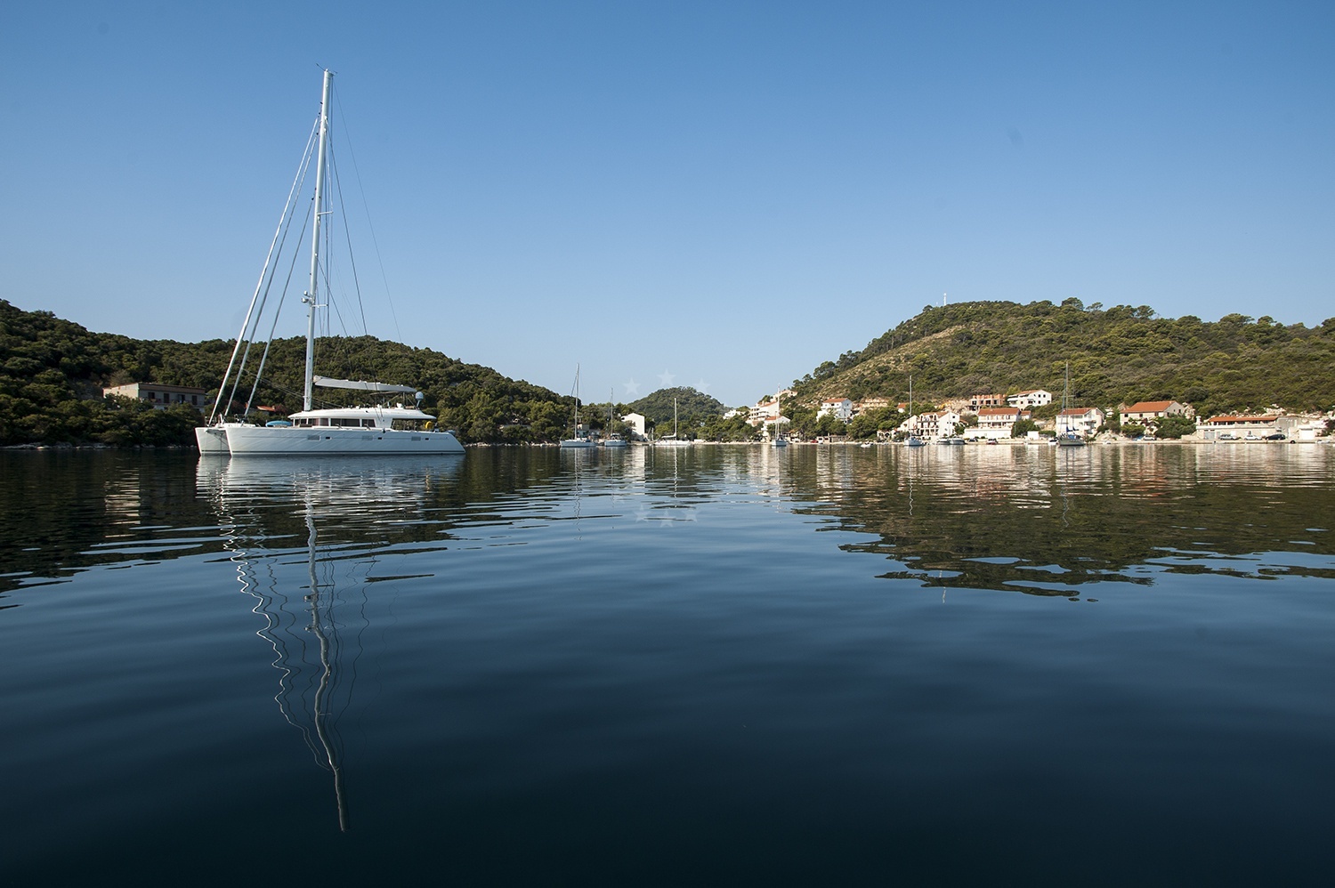Sandy anchorage area near Lastovo Island with clear waters