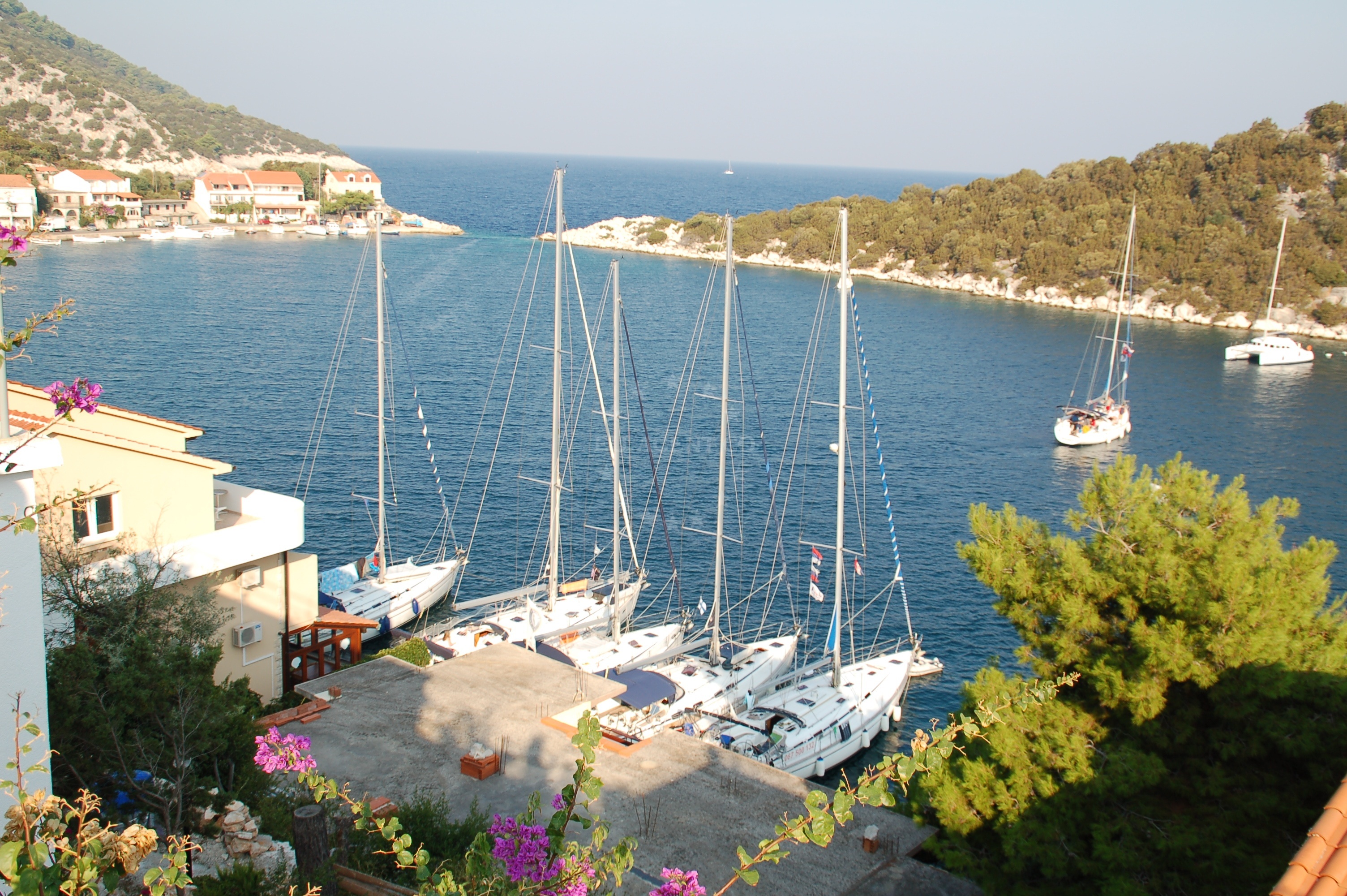 Sailboats anchored at Zaklopatica, Lastovo Island