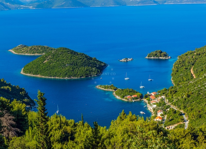 Anchorage in Prozura, Mljet with a serene coastal backdrop