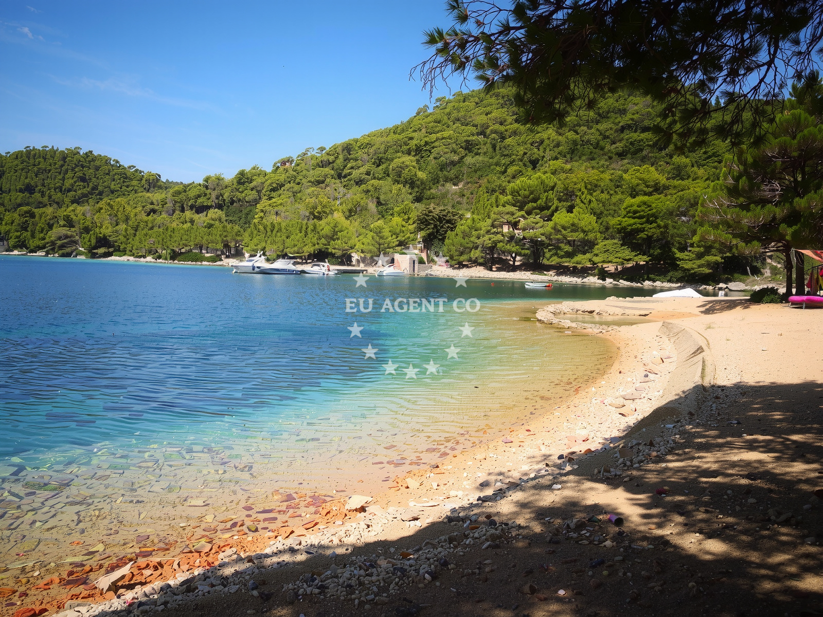 Anchorage on Prezba Island with nearby Mala Letiska