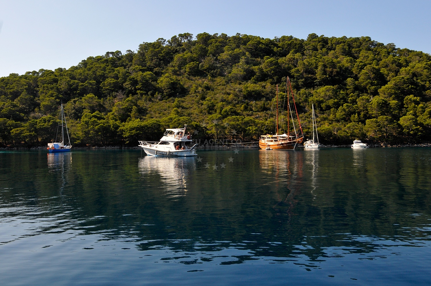 Sandy seabed with seaweed patches at Kremena Anchorage