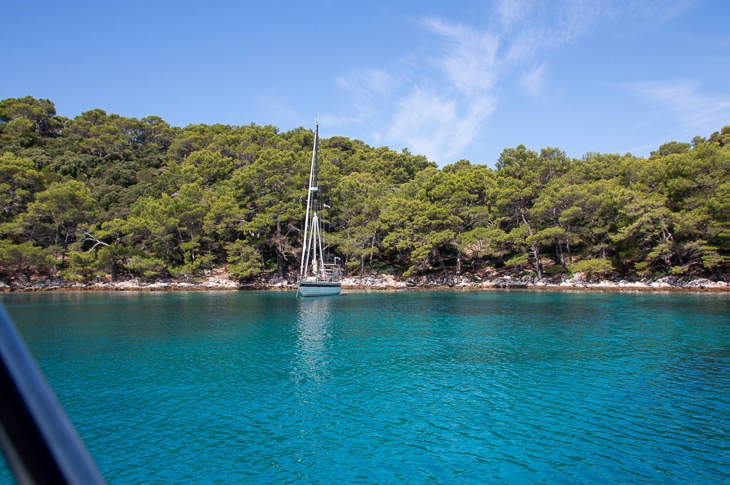 Yacht anchored at Kremena, South Dalmatia