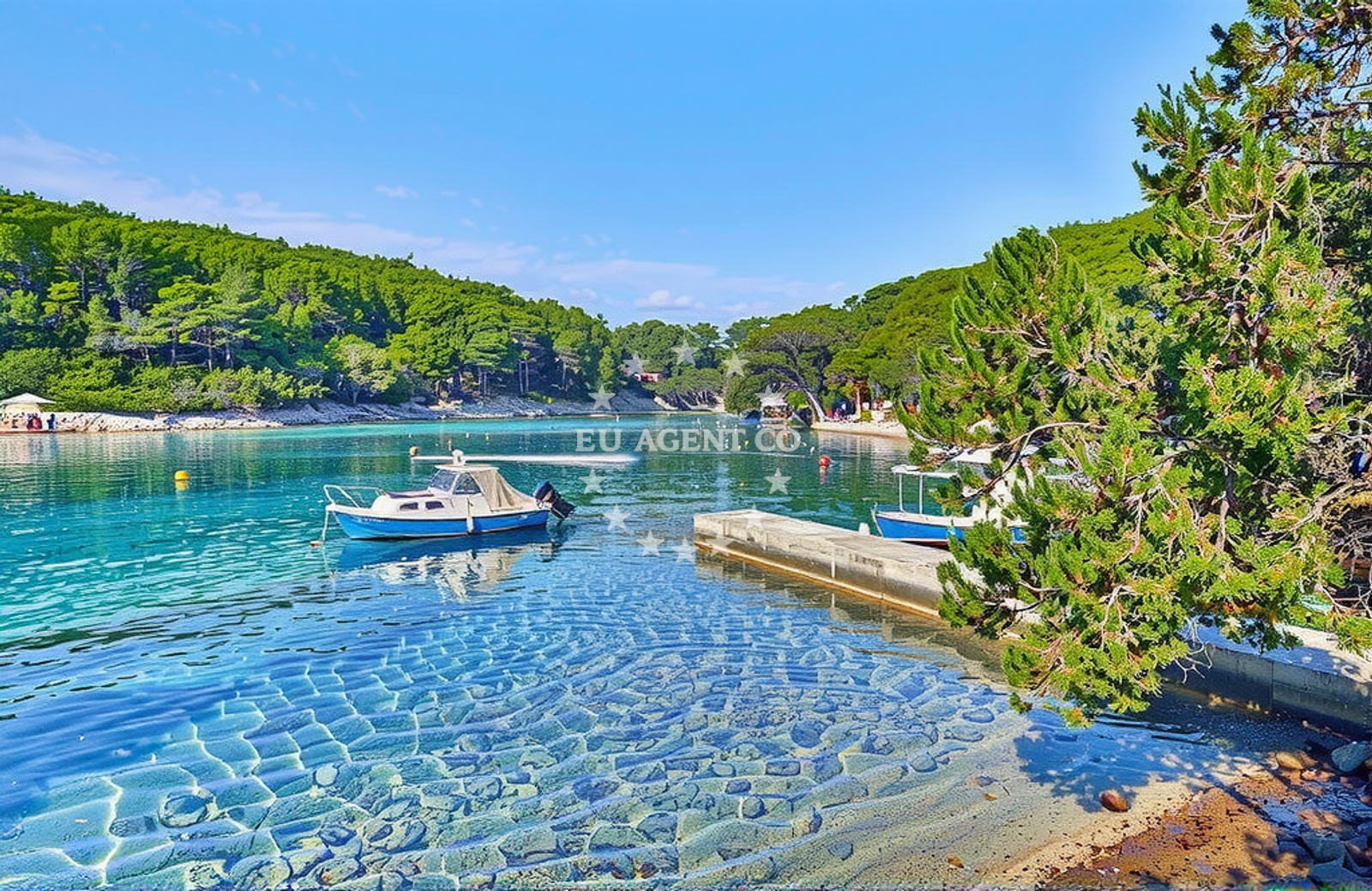 Duga Cove anchorage on Susac Island, South Dalmatia, Croatia