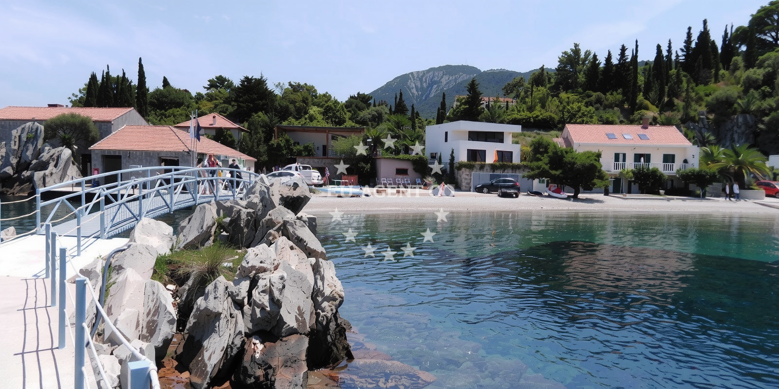 Sandy seabed with seaweed at Trpanj anchorage