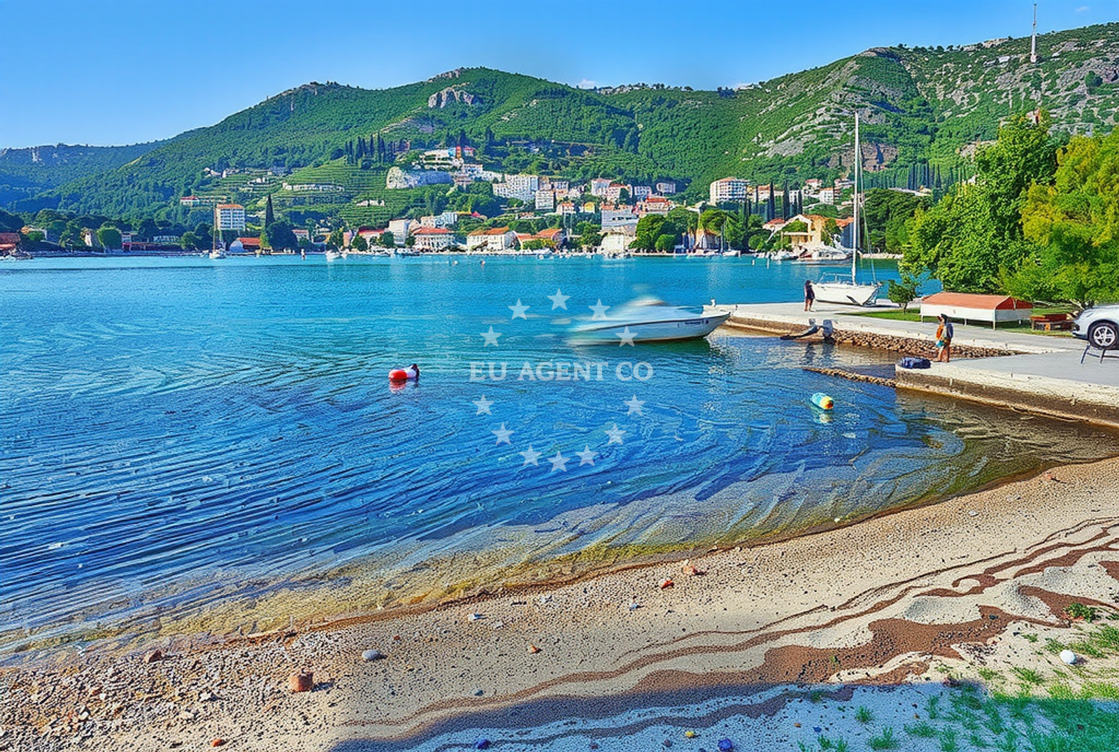Mali Zaton anchorage near Dubrovnik, Croatia with calm waters and sandy seabed