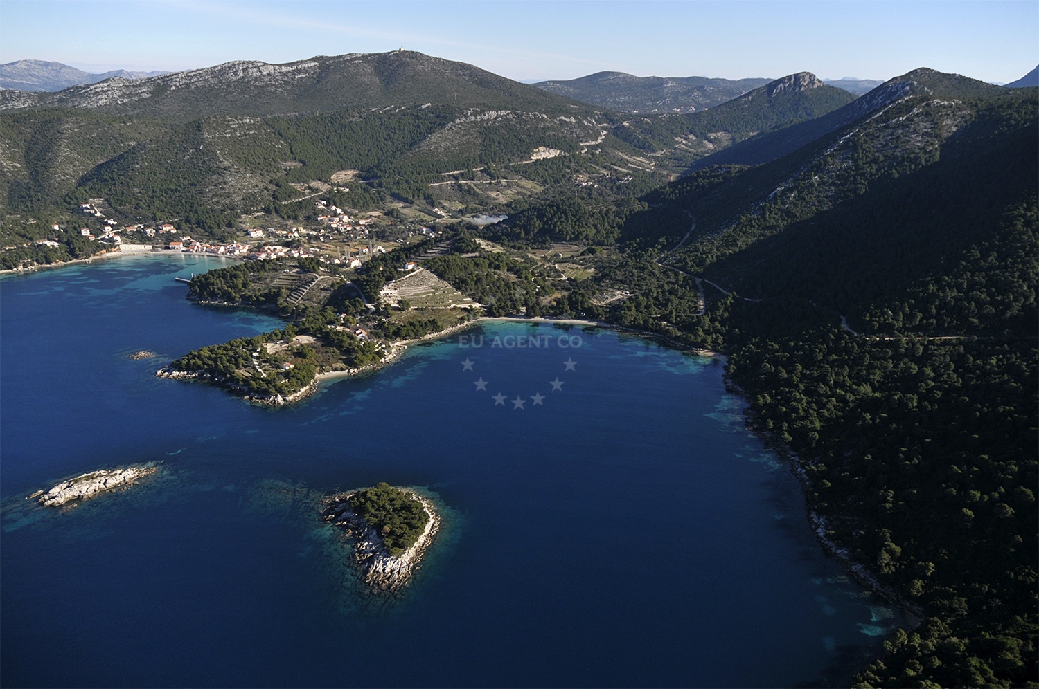Anchorage in Žuljana, South Dalmatia, Croatia with clear waters and nearby coastal landscape