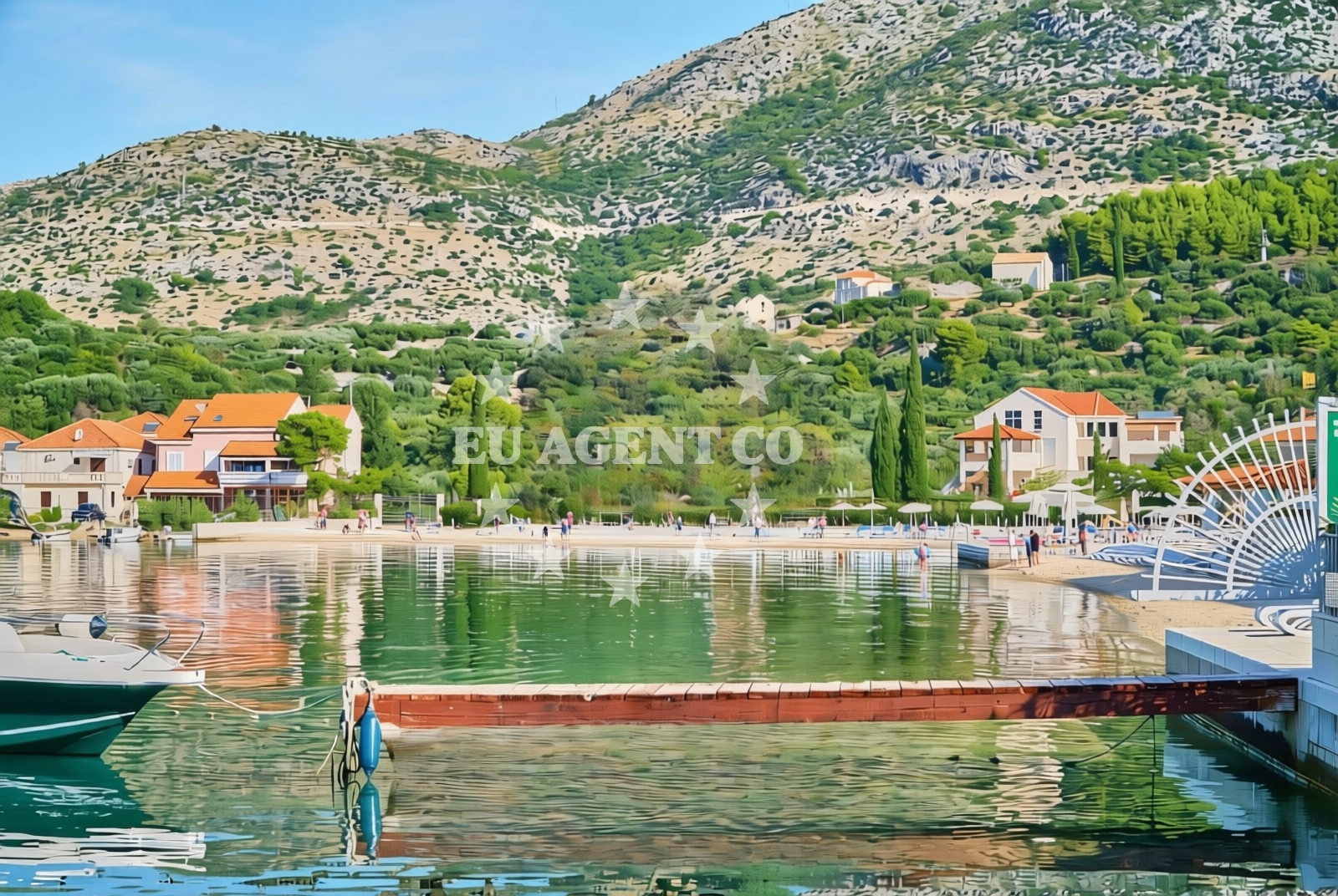 Shoreline and swimming area at Admiral Grand Hotel, Slano Beach in Admiral Grand Hotel