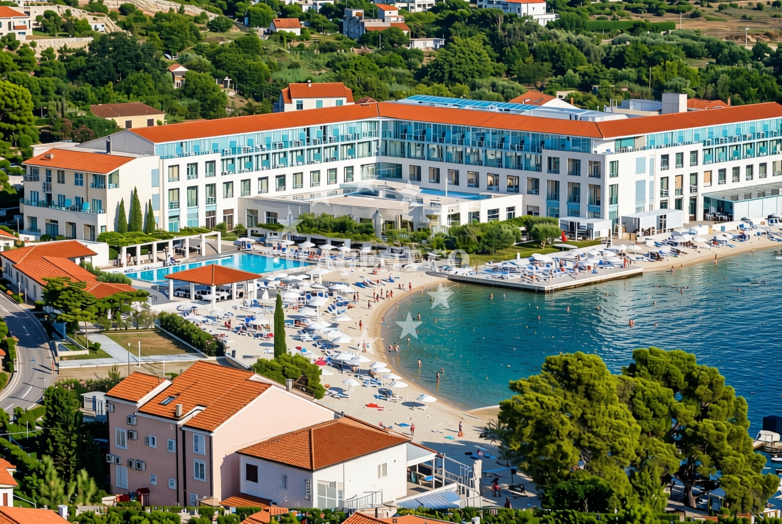 Beach facilities and surroundings at Admiral Grand Hotel, Slano Beach in Admiral Grand Hotel