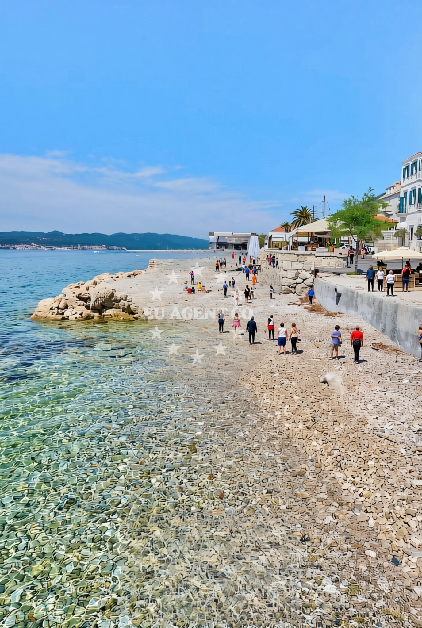 Beach facilities and surroundings at Adriatic, Orebić Beach in Adriatic