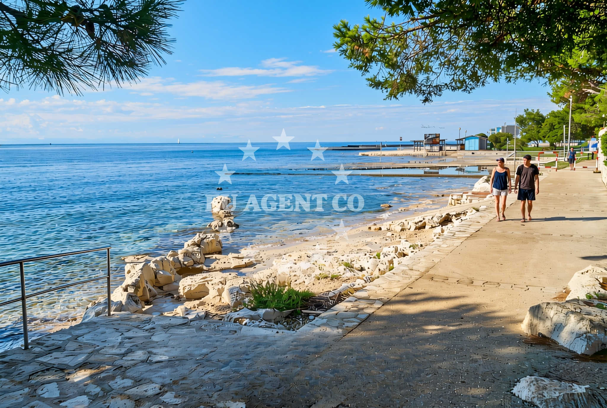 Overview of Adriatic, Umag Beach in Adriatic