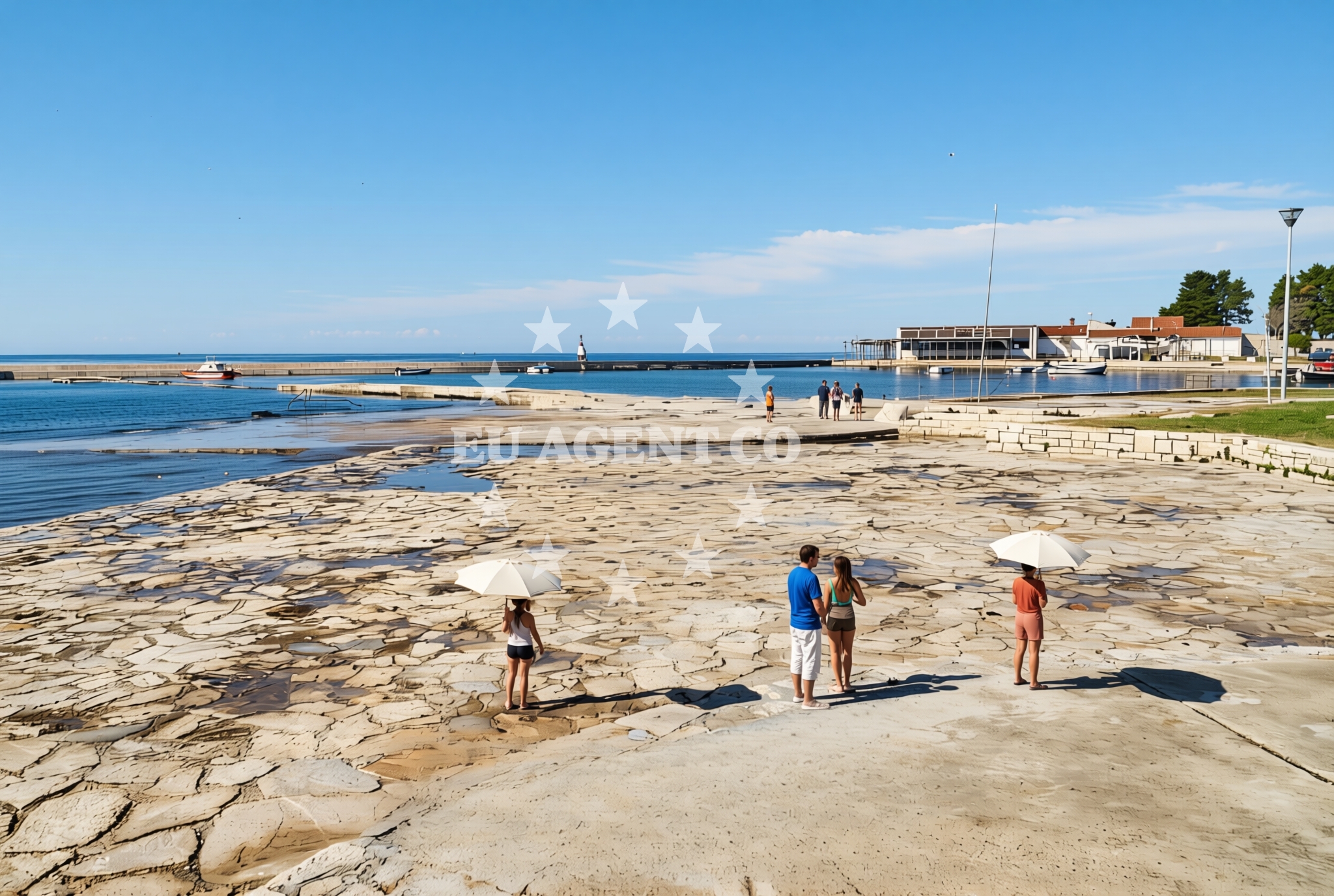 Beach facilities and surroundings at Adriatic, Umag Beach in Adriatic
