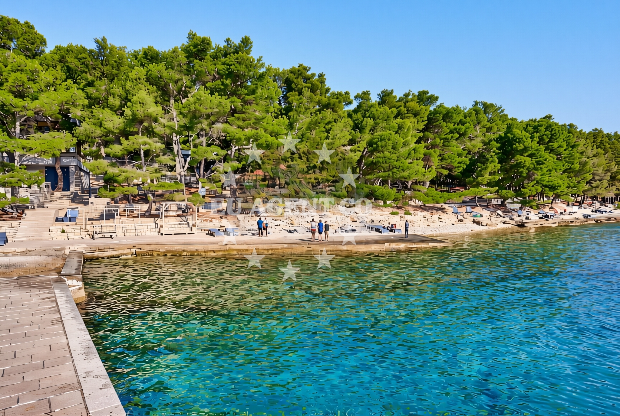 Overview of Adriatic, Vrboska (Hvar) Beach in Adriatic