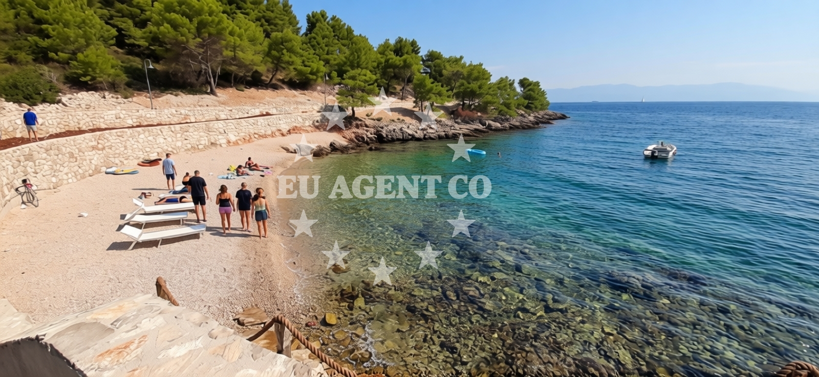 Overview of Africa's beach in 39 Riva Pelegrina, Stomorska