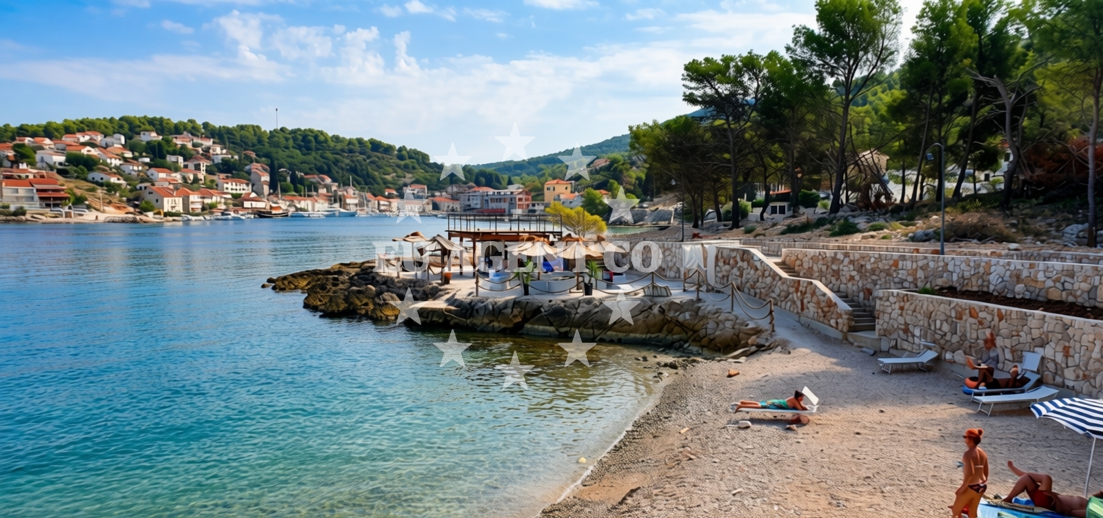 Sea and coastal view of Africa's beach in 39 Riva Pelegrina, Stomorska