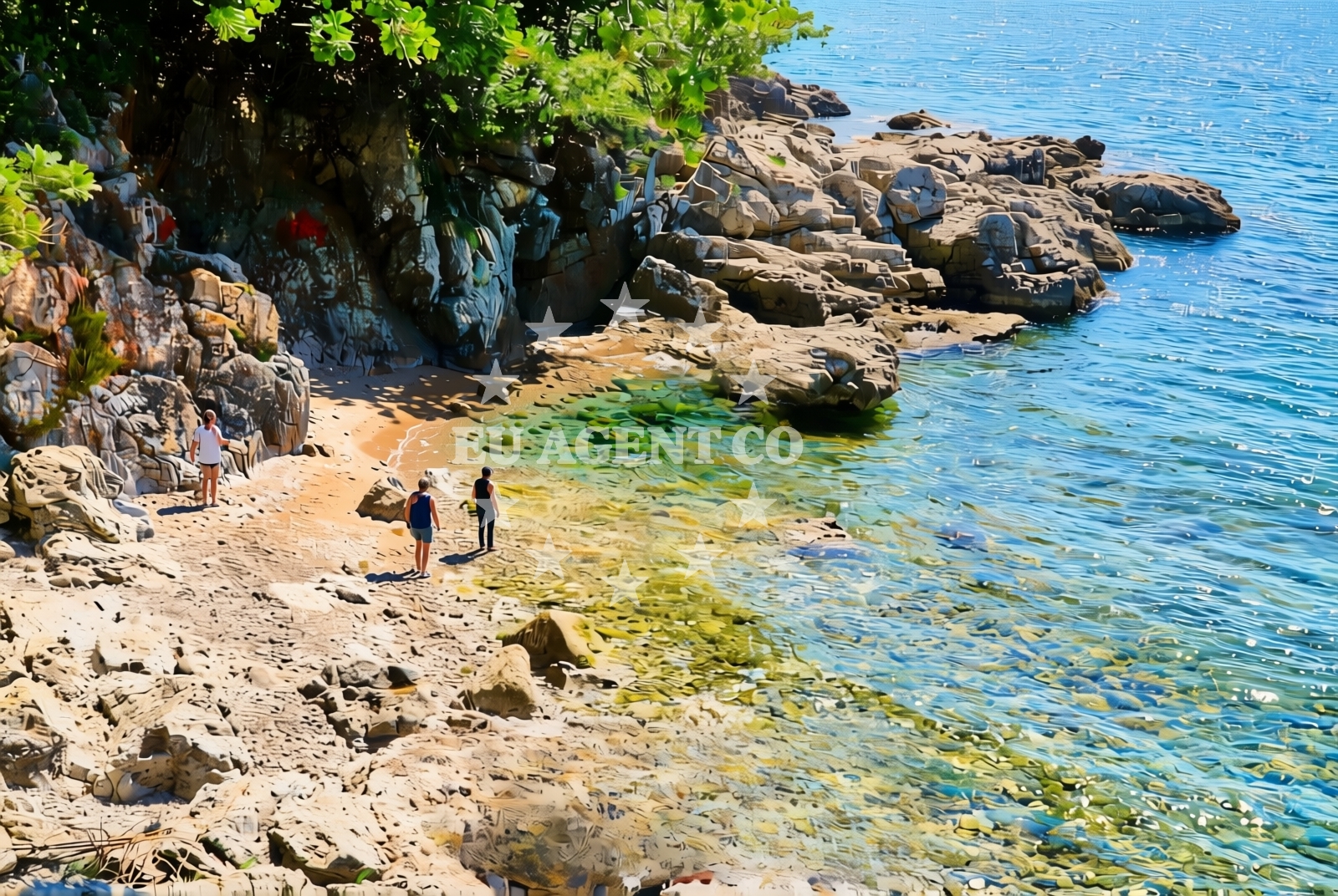 Beach facilities and surroundings at Akademija, Rijeka Beach in Akademija