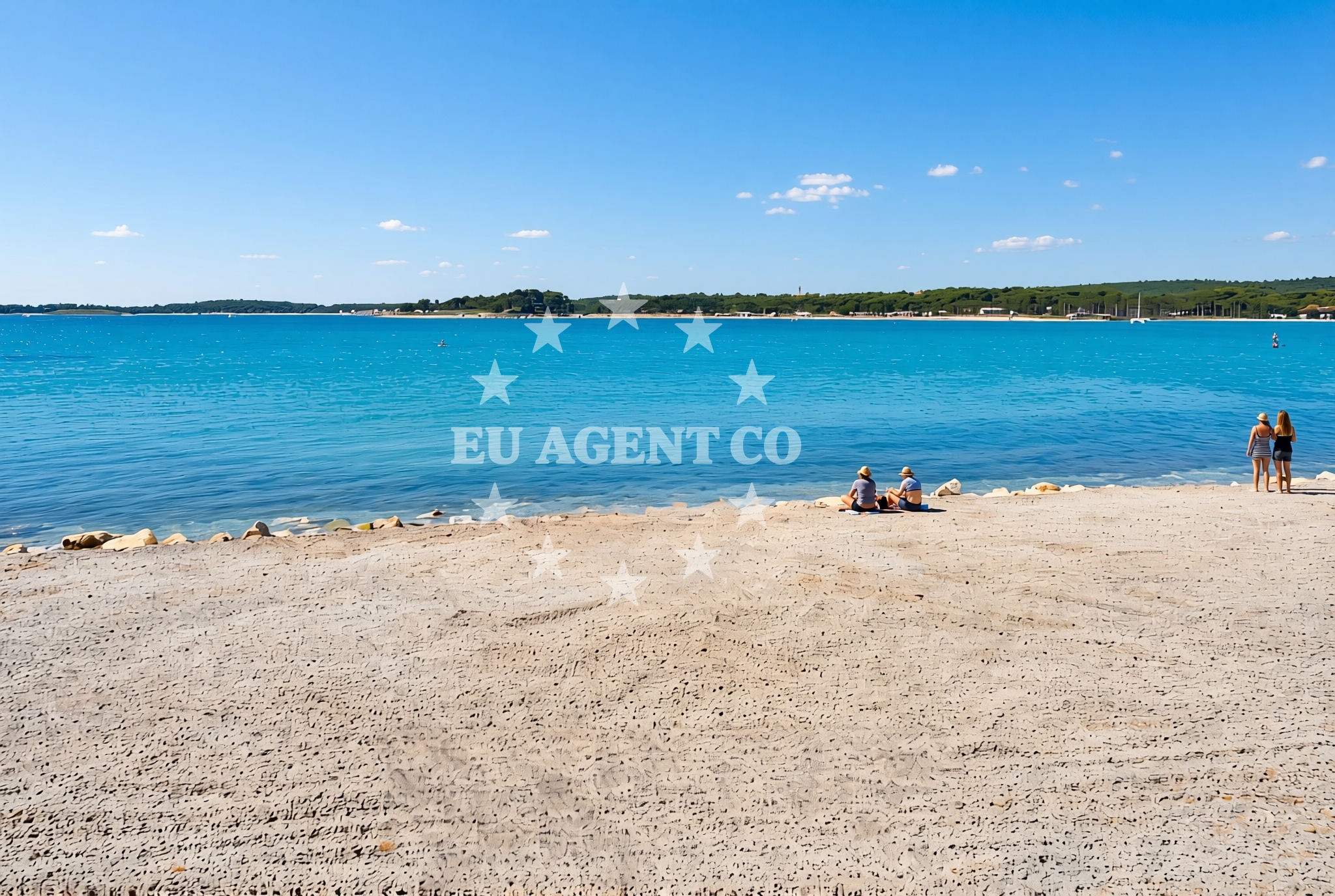 Shoreline and swimming area at Alba Chiara, Medulin Beach in Alba Chiara