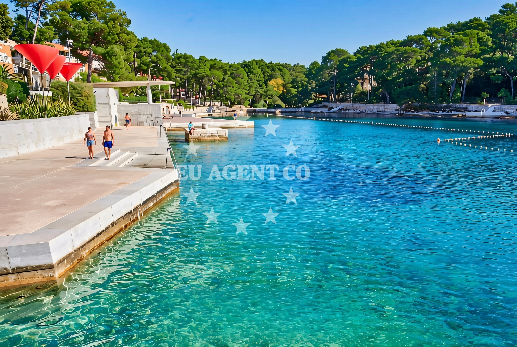 Overview of Alhambra, Mali Lošinj (Lošinj) Beach in Alhambra