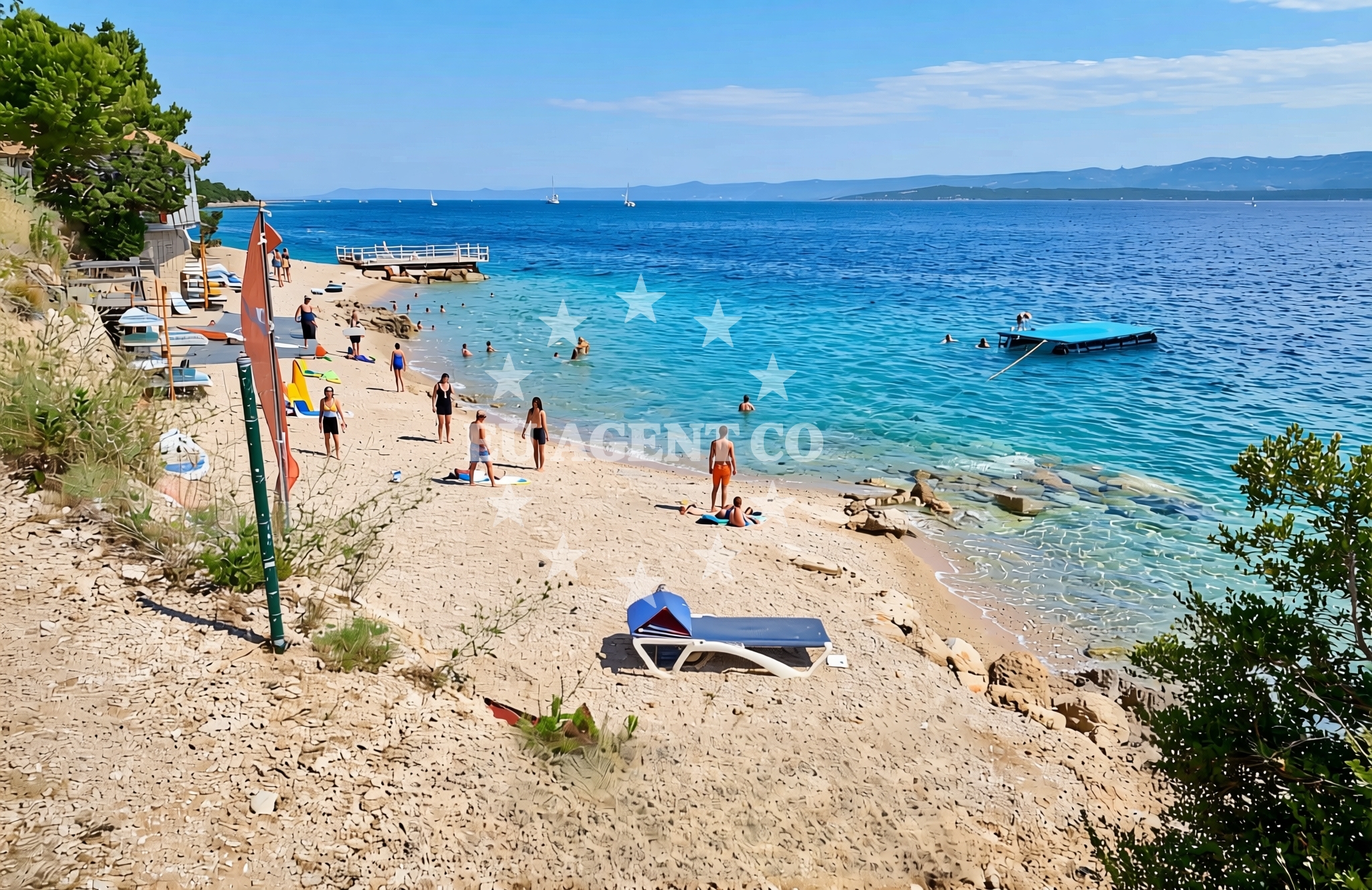 Overview of Aloa, Bol (Brač) Beach in Aloa