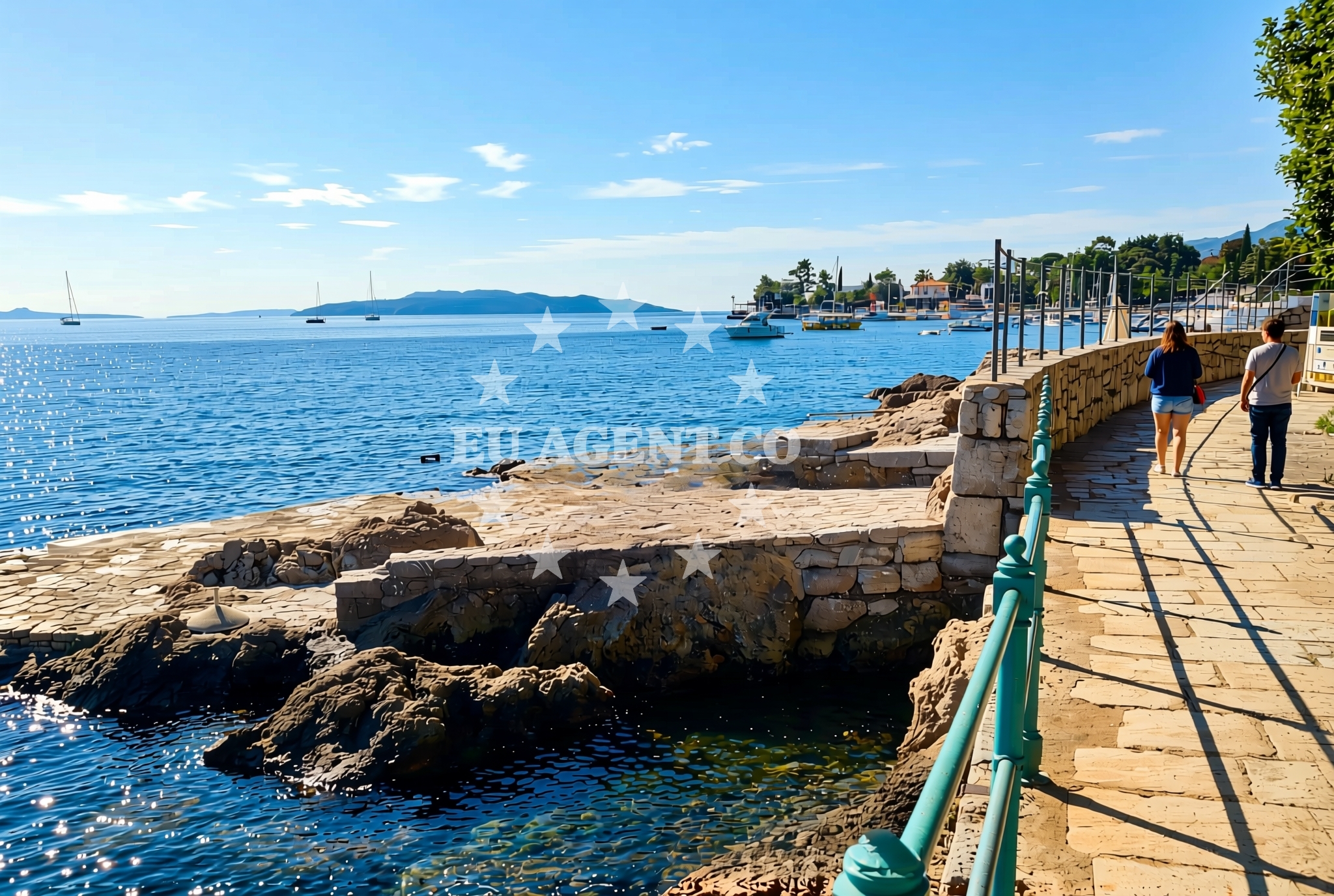Beach facilities and surroundings at Ambasador, Opatija Beach in Ambasador