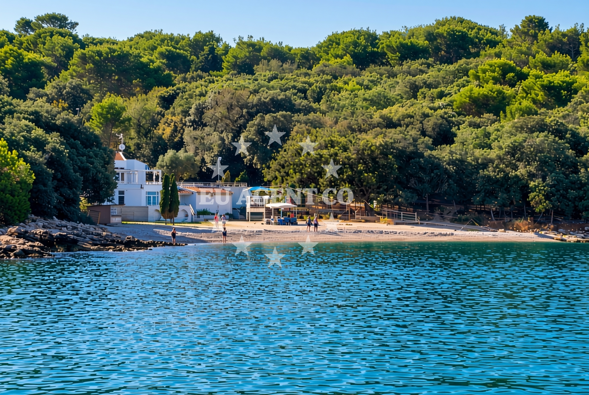Shoreline and swimming area at Ambrela (Sveti Ivan), Pula Beach in Ambrela (Sveti Ivan)