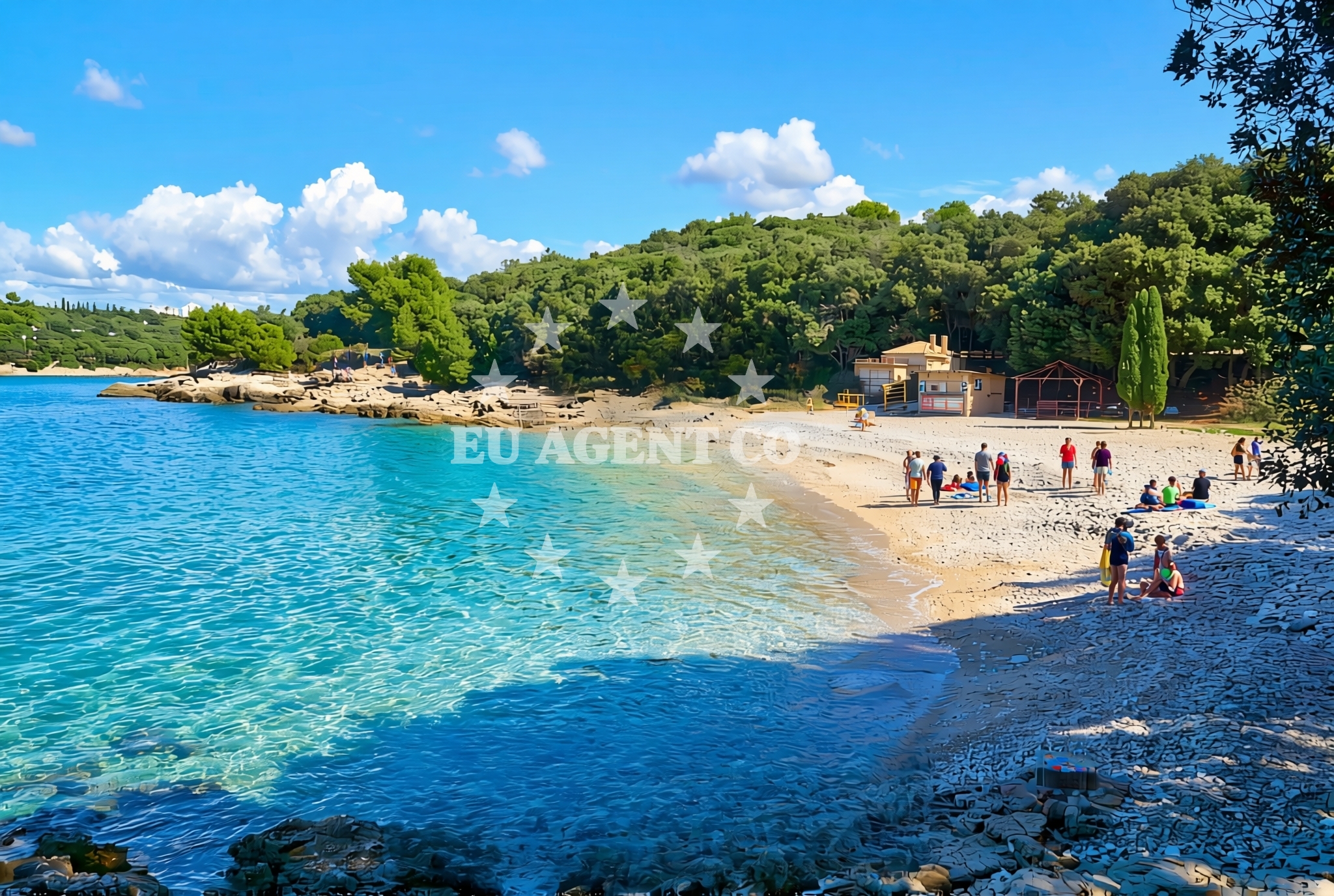 Sea and coastal view of Ambrela (Sveti Ivan), Pula Beach in Ambrela (Sveti Ivan)