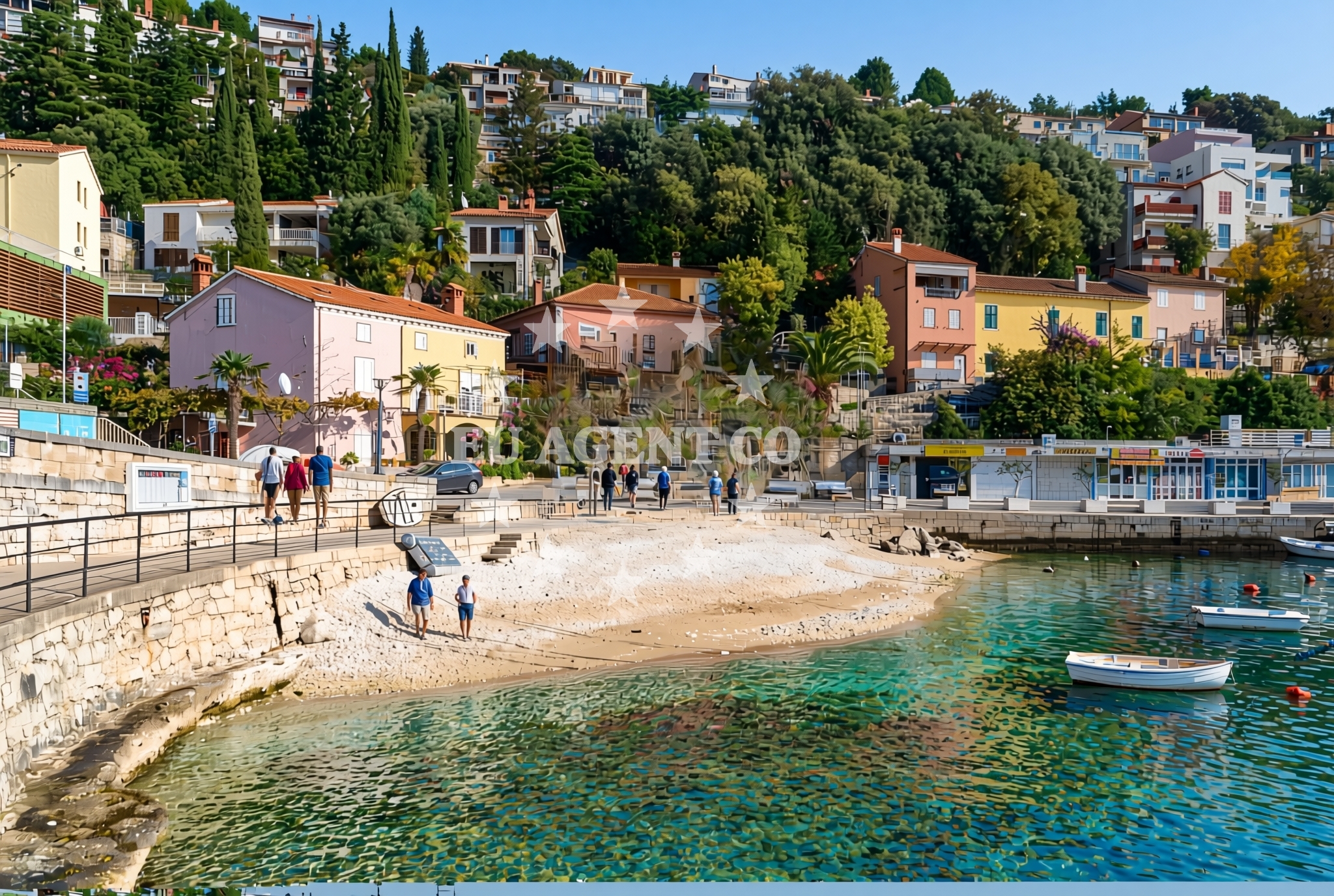 Overview of Amfora, Rabac Beach in Amfora