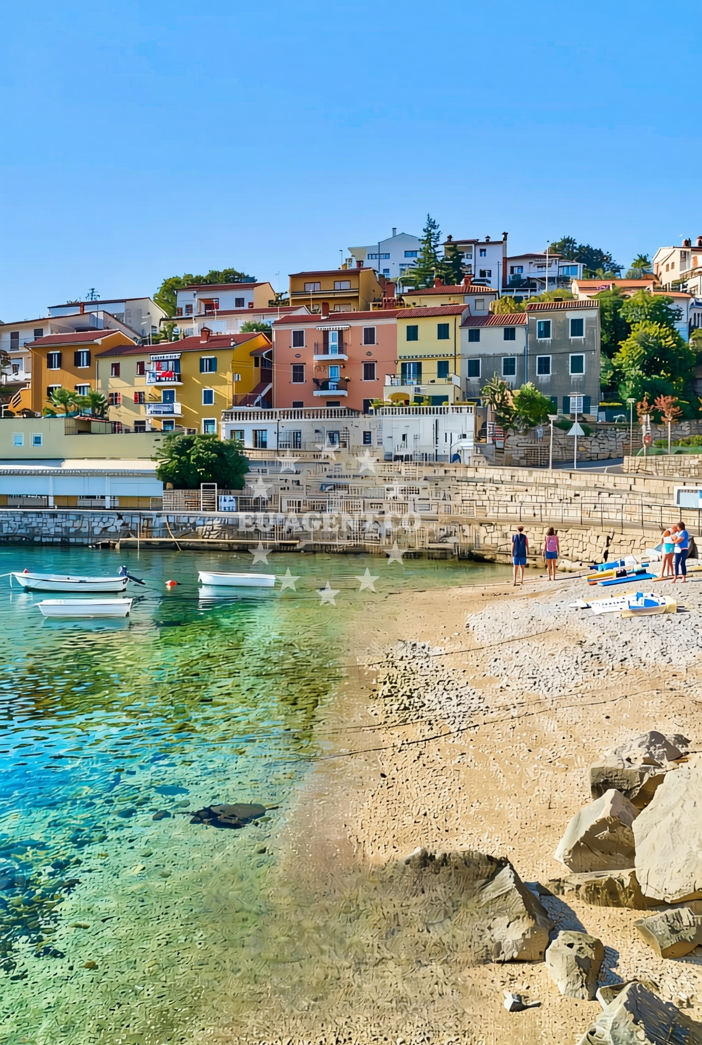 Beach facilities and surroundings at Amfora, Rabac Beach in Amfora