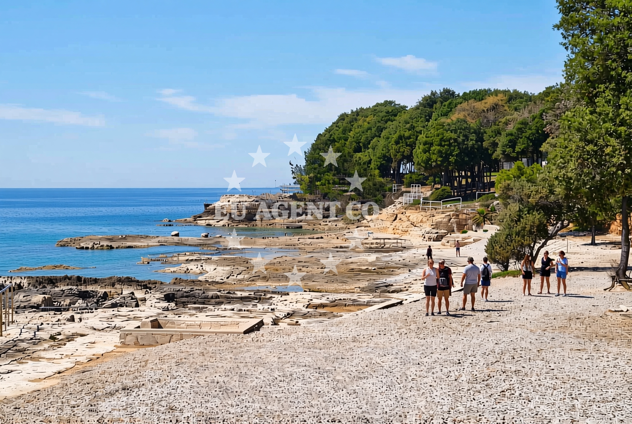 Shoreline and swimming area at Ana, Vabriga Beach in Ana